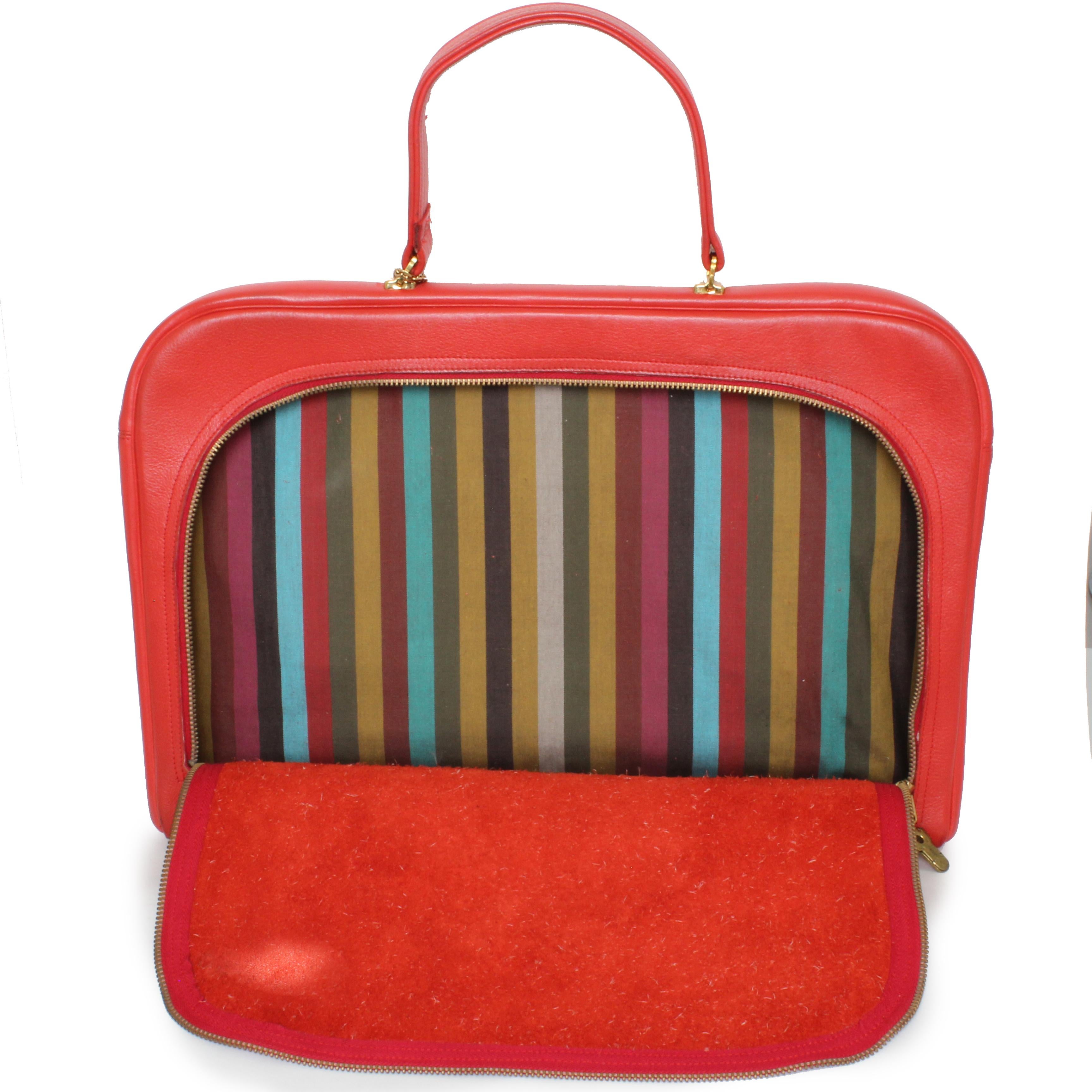 Bonnie Cashin for Coach Attache Bag Red Leather Briefcase Cashin Carry 60s  2