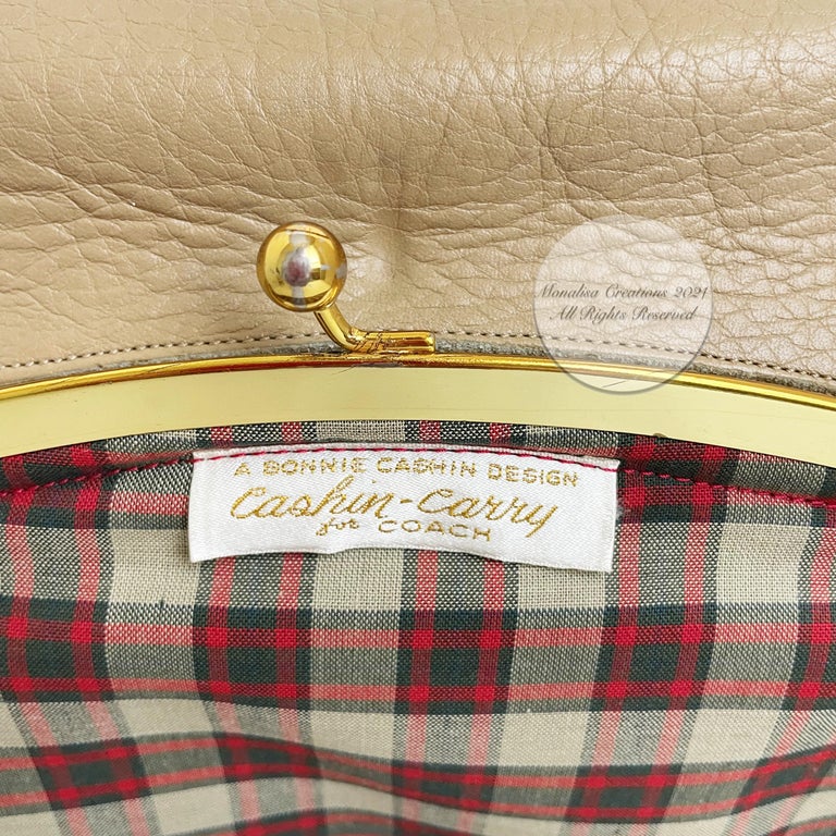 Bonnie Cashin for Coach Bag Attache Tan Leather Cashin Carry Rare Vintage 60s For Sale 8