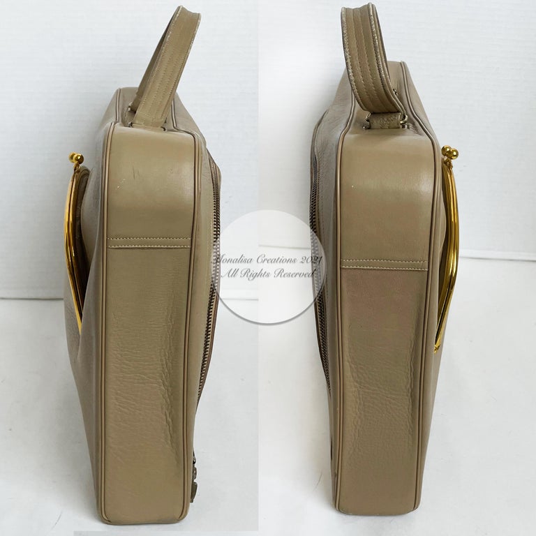 Bonnie Cashin for Coach Bag Attache Tan Leather Cashin Carry Rare Vintage 60s For Sale 2
