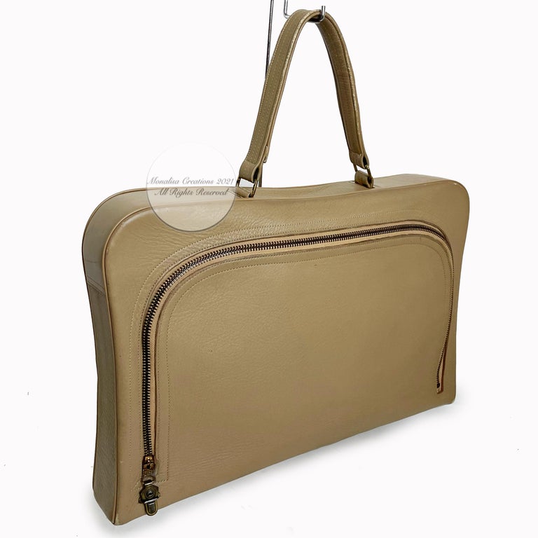 Bonnie Cashin for Coach Bag Attache Tan Leather Cashin Carry Rare Vintage 60s For Sale 3