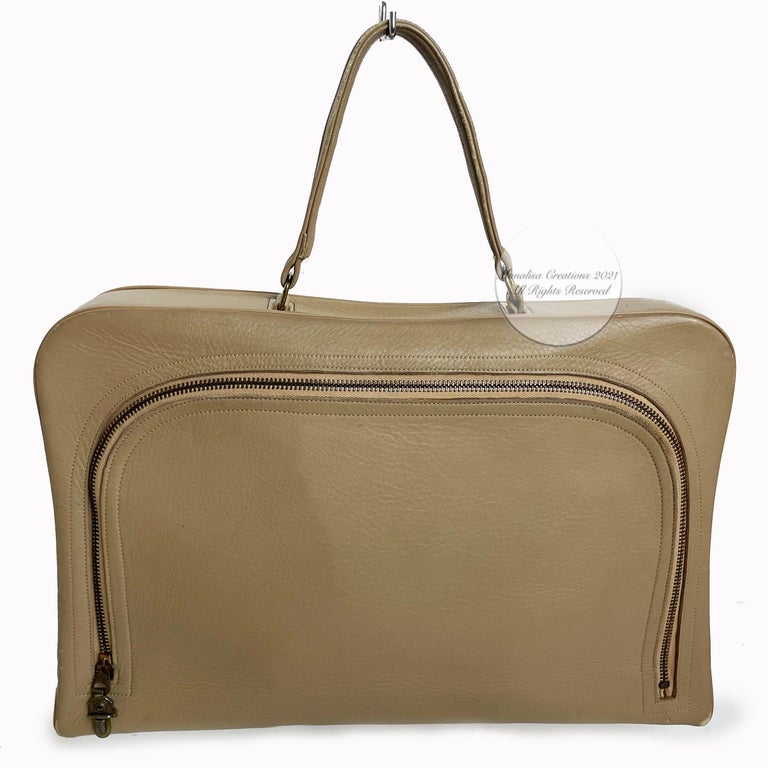 Bonnie Cashin for Coach Bag Attache Tan Leather Cashin Carry Rare Vintage 60s For Sale 4