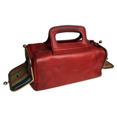 Bonnie Cashin for Coach Bag Double Header Mailbox Tote Red Leather Vintage 60s