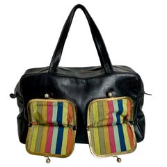 Bonnie Cashin for Coach Swagger Bag Travel Tote Duffel Black Leather Rare 1960s