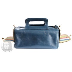 Bonnie Cashin for Coach Bag NYC Double Header Tote Mailbox Blue Leather Vintage