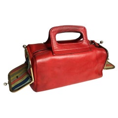 Bonnie Cashin for Coach Bag NYC Double Header Tote Mailbox Red Leather Vintage