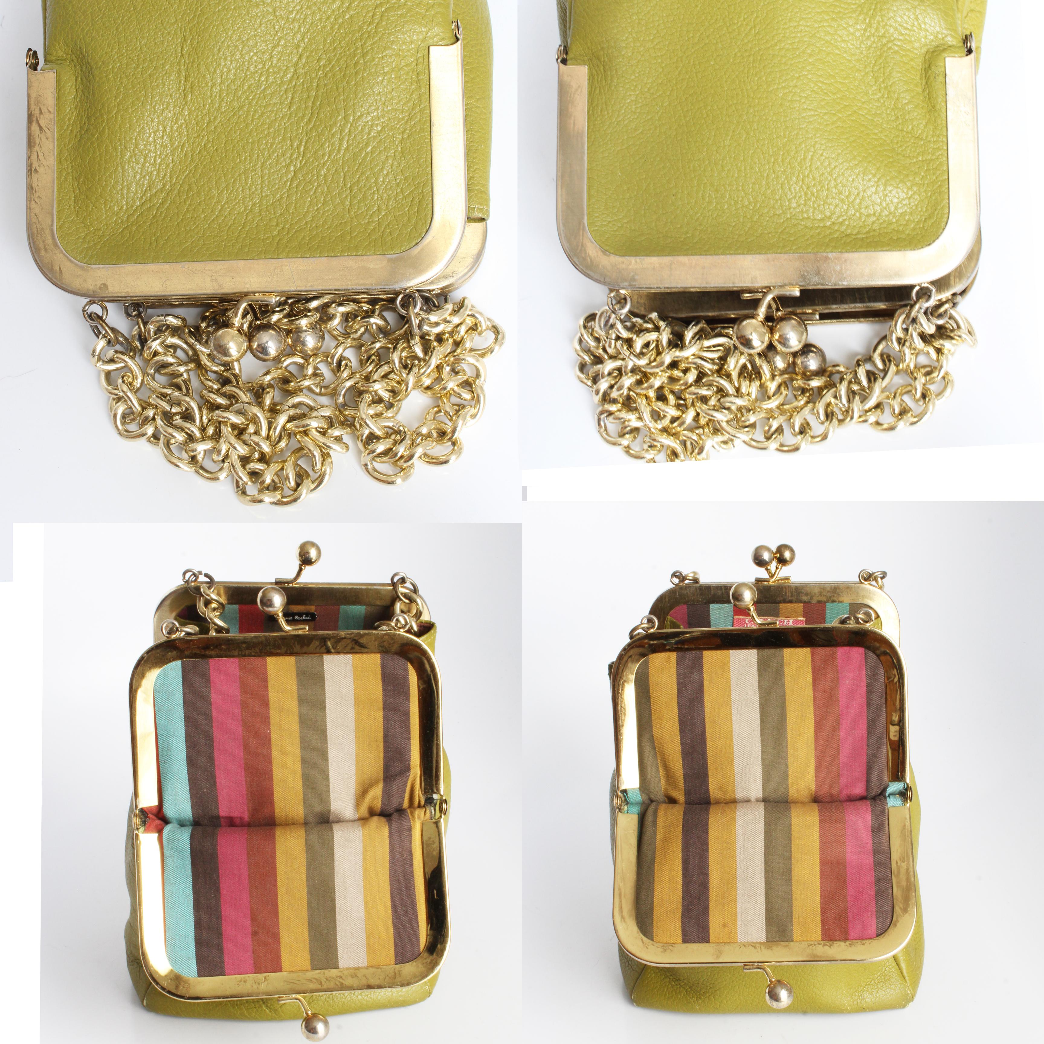 Bonnie Cashin for Coach Bag Small Double Header Lime Green 60s Vintage Rare HTF 7