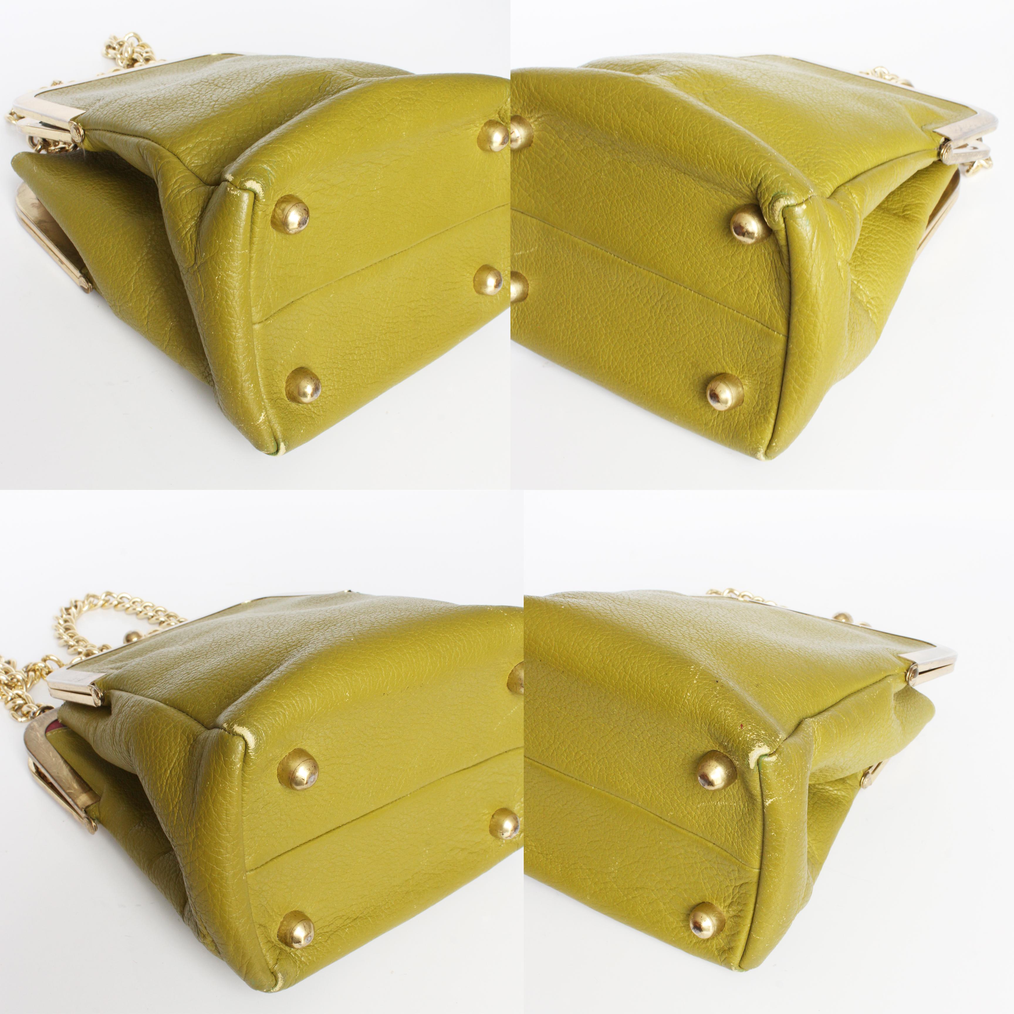 Bonnie Cashin for Coach Bag Small Double Header Lime Green 60s Vintage Rare HTF 9