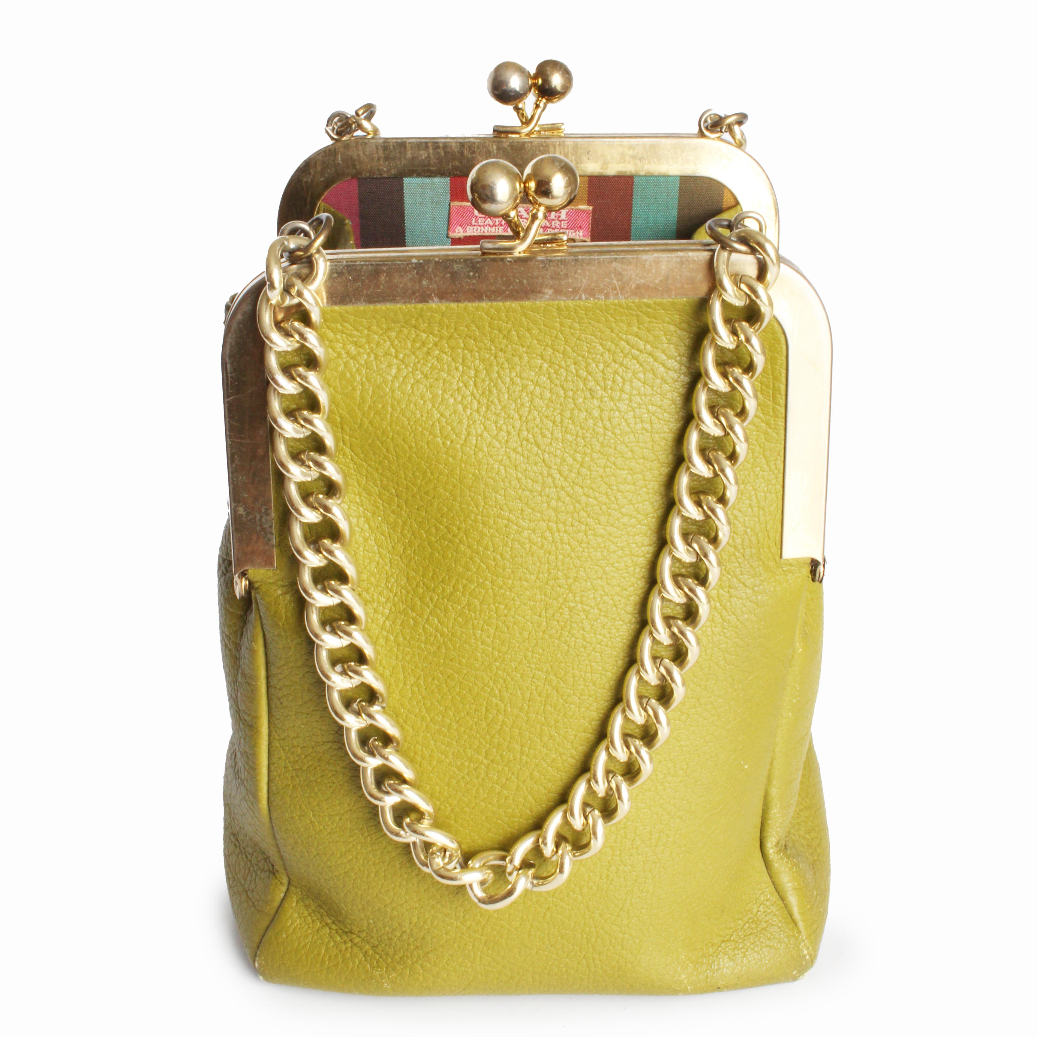 Bonnie Cashin for Coach Bag Small Double Header Lime Green 60s Vintage Rare HTF 2