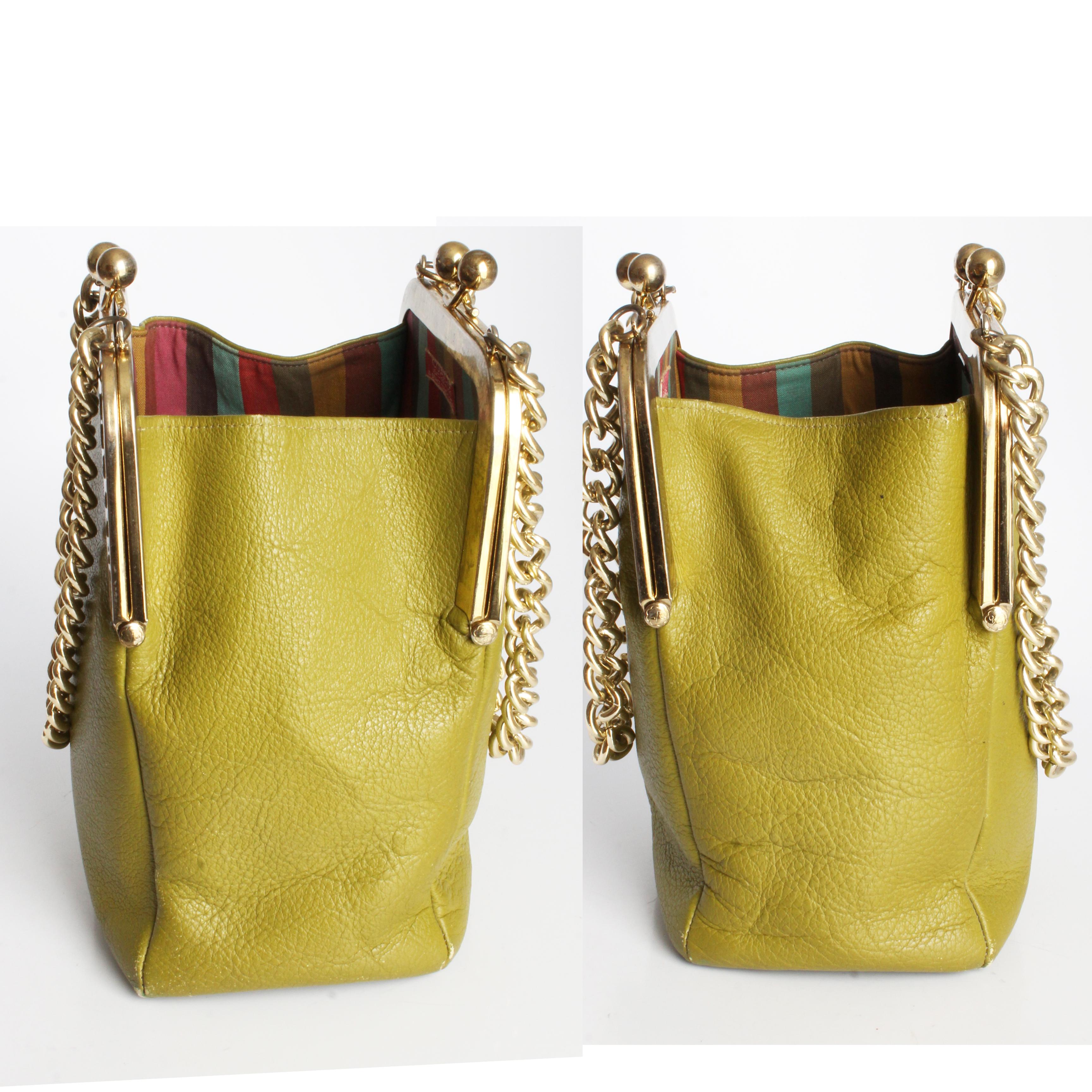 Bonnie Cashin for Coach Bag Small Double Header Lime Green 60s Vintage Rare HTF 3