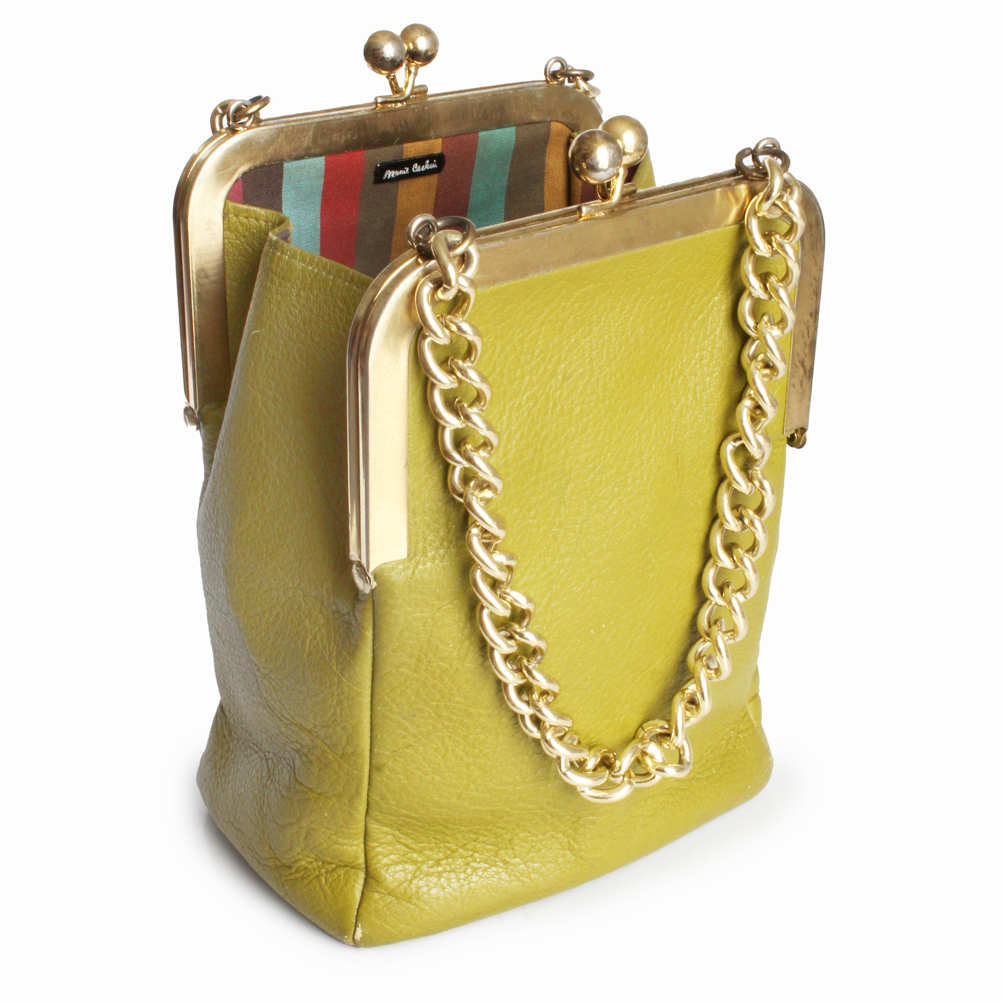 Bonnie Cashin for Coach Bag Small Double Header Lime Green 60s Vintage Rare HTF 5