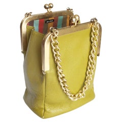 Bonnie Cashin for Coach Bag Small Double Header Lime Green 60s Vintage Rare HTF