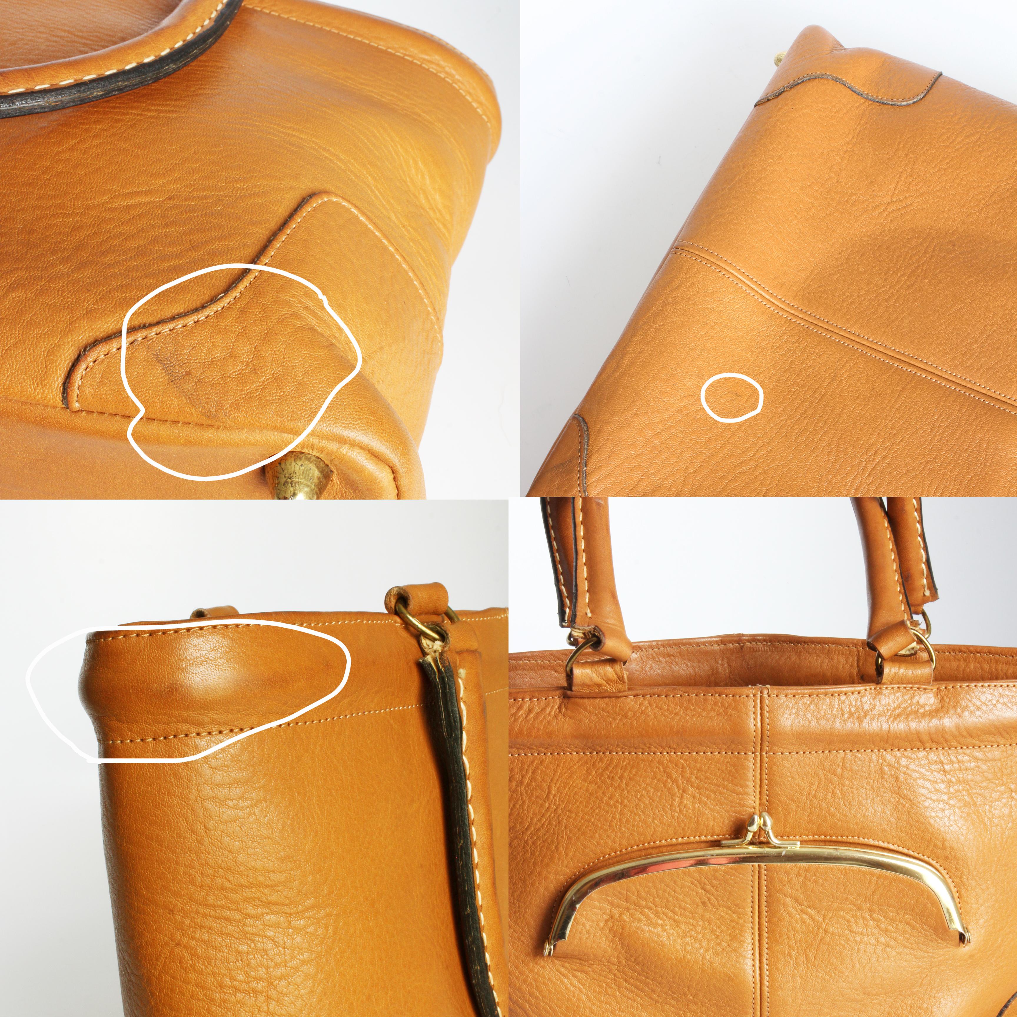 Bonnie Cashin for Coach Chunky Tote Bag Kisslock Tan Leather Vintage 1960s Rare For Sale 7