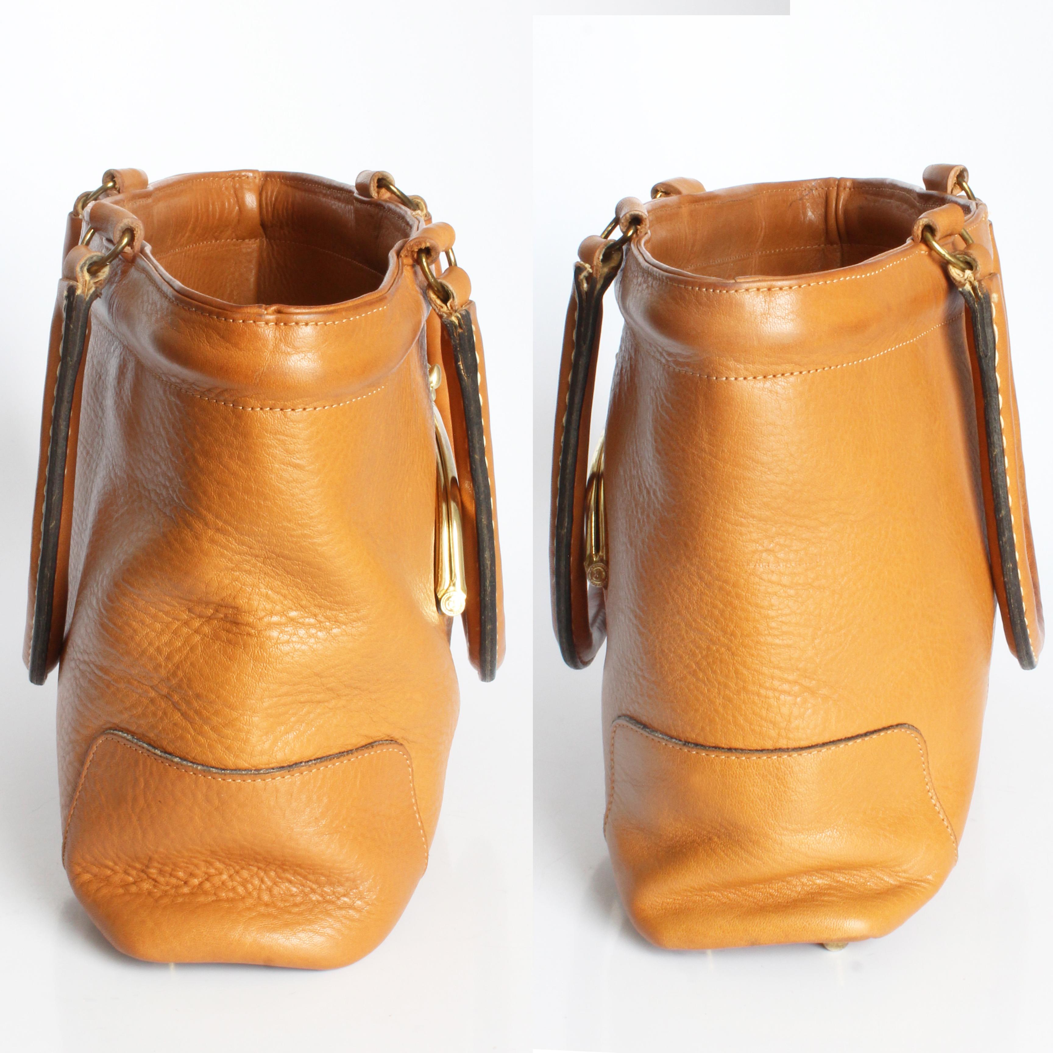 Bonnie Cashin for Coach Chunky Tote Bag Kisslock Tan Leather Vintage 1960s Rare For Sale 2