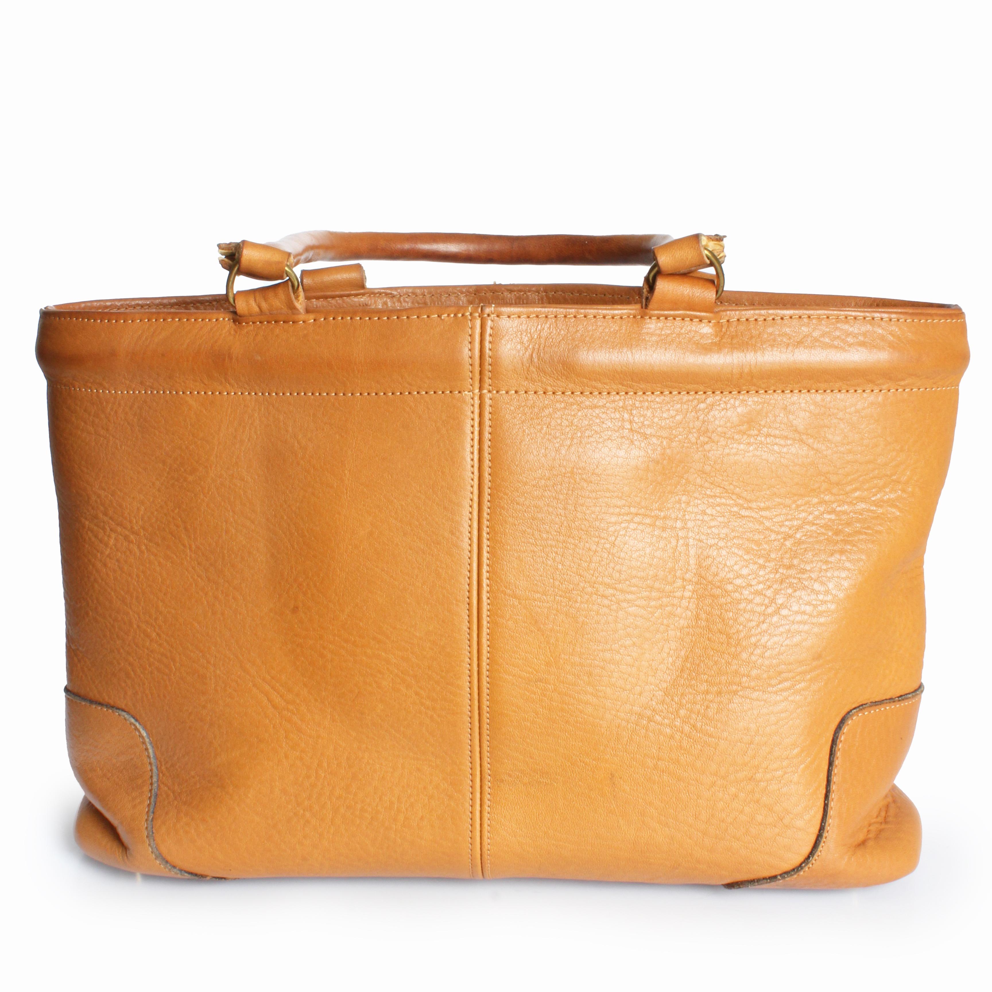 Bonnie Cashin for Coach Chunky Tote Bag Kisslock Tan Leather Vintage 1960s Rare For Sale 3
