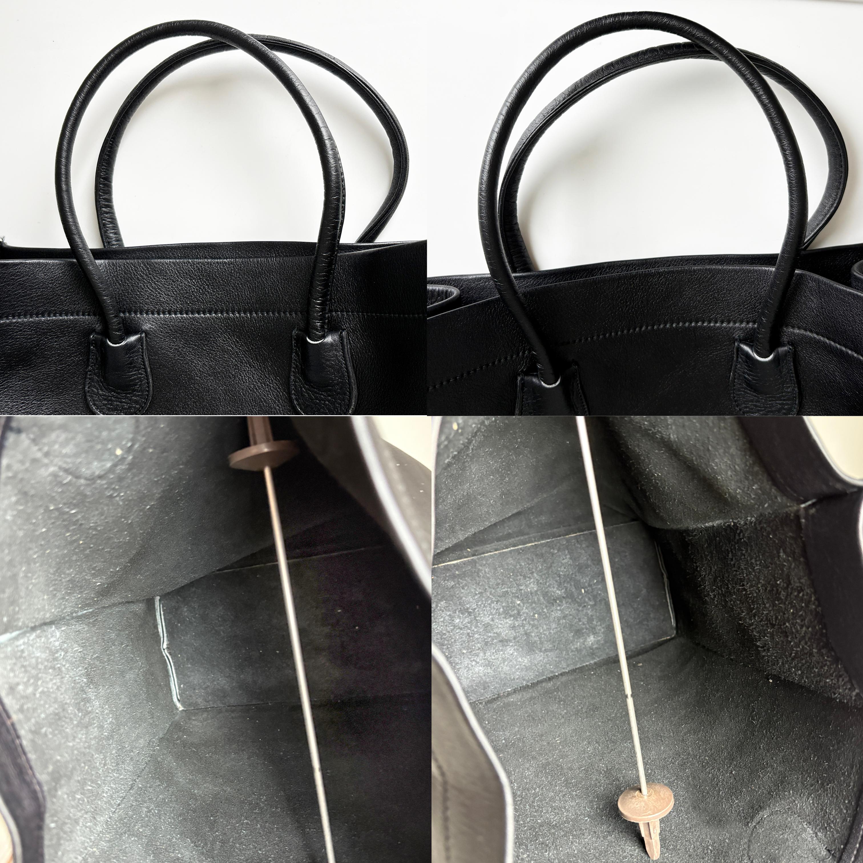 Bonnie Cashin for Coach Classic Shopping Tote Black Cowhide Leather Vintage 60s For Sale 7