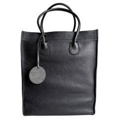 Bonnie Cashin pour Coach Classic Shopping Tote Noir Cuir de vache Vintage 60s