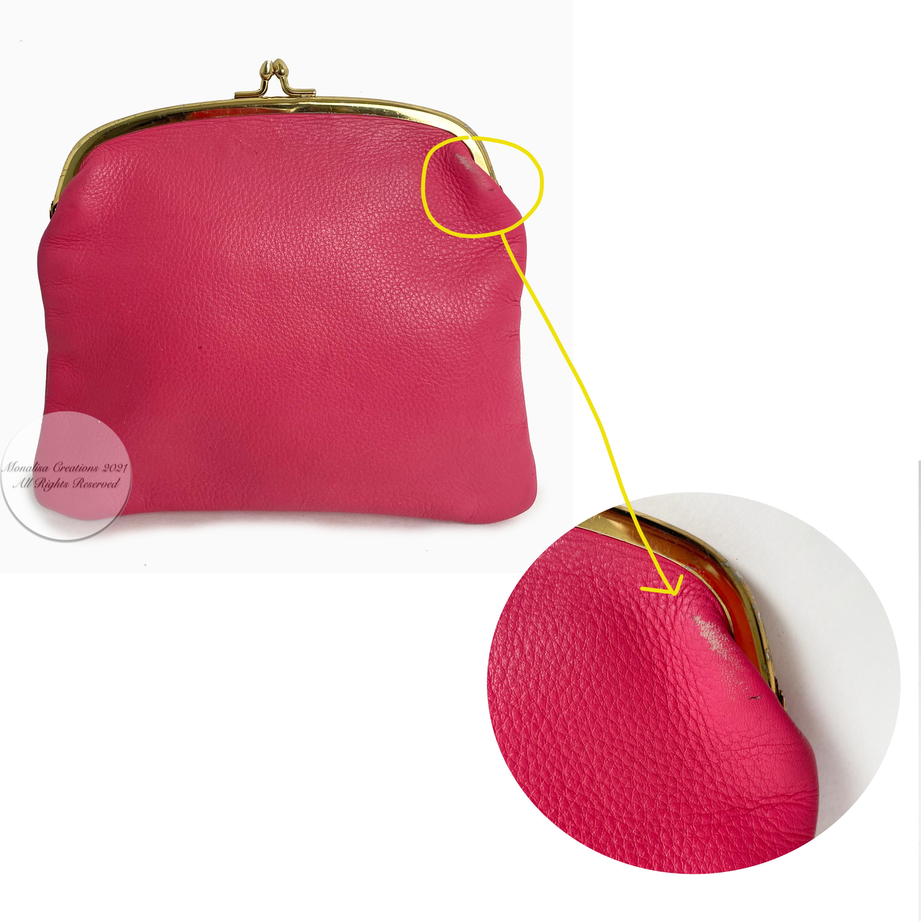 Bonnie Cashin for Coach Clutch Bag Pink Leather Kiss Lock Pouch Cashin Carry 60s 1