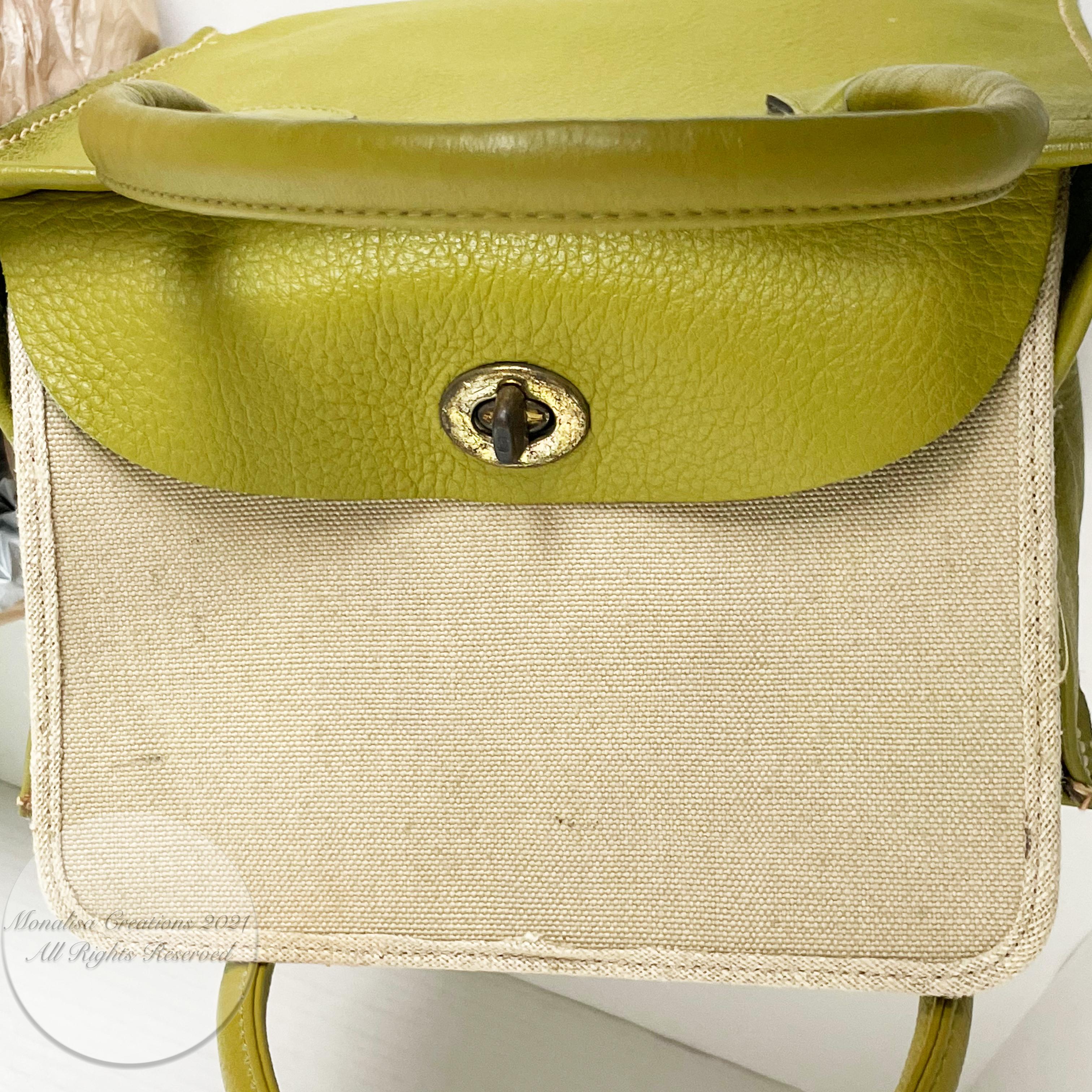 Bonnie Cashin for Coach Dinky Tote Bag Cashin Carry Lime Green Leather 60s NYC  3