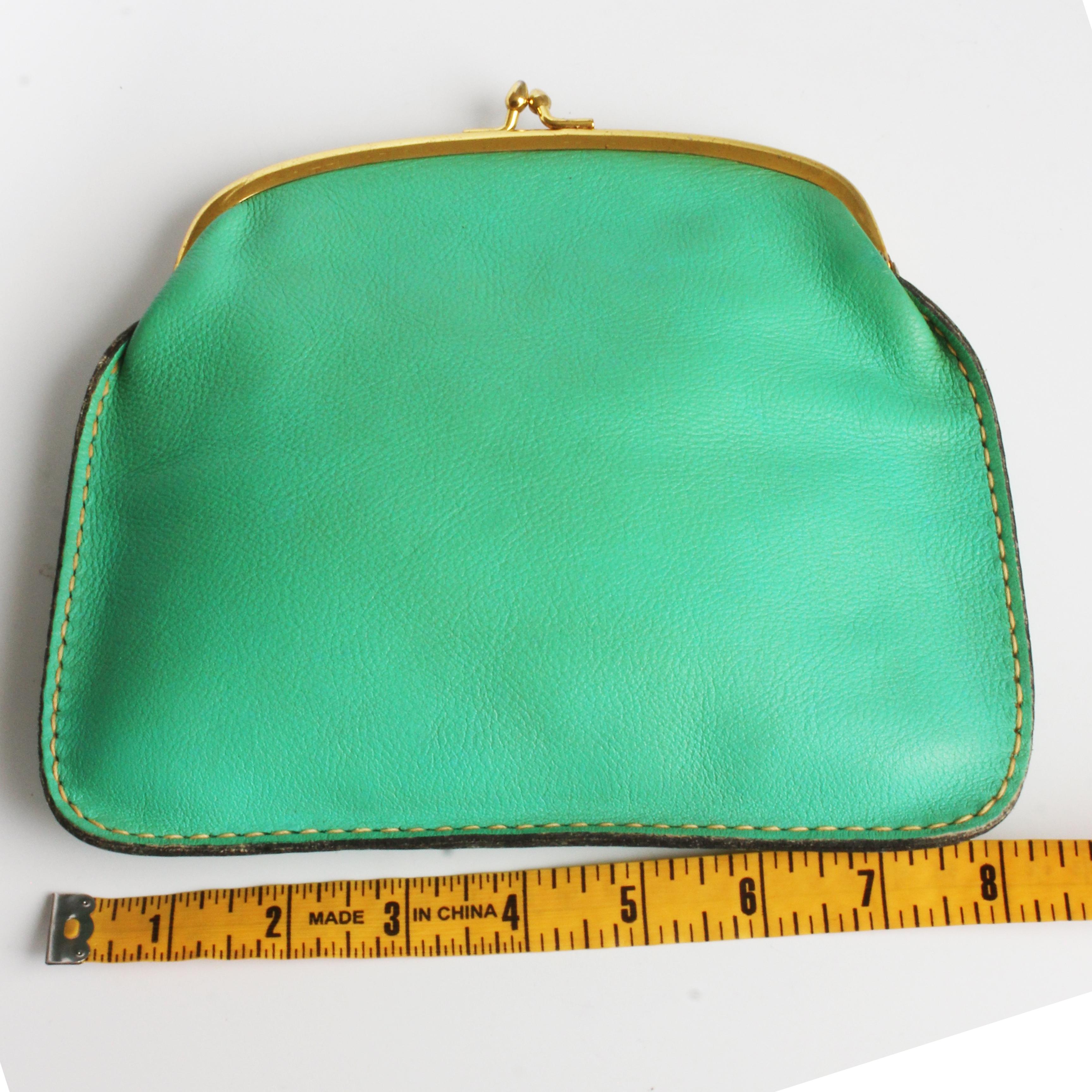 Bonnie Cashin for Coach Foldover Purse 60s Cashin Carry Mint Green Leather Rare For Sale 3