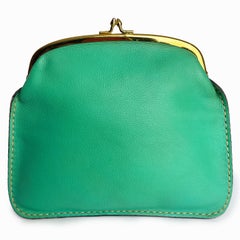 Bonnie Cashin for Coach Foldover Purse 60s Cashin Carry Mint Green Leather Rare