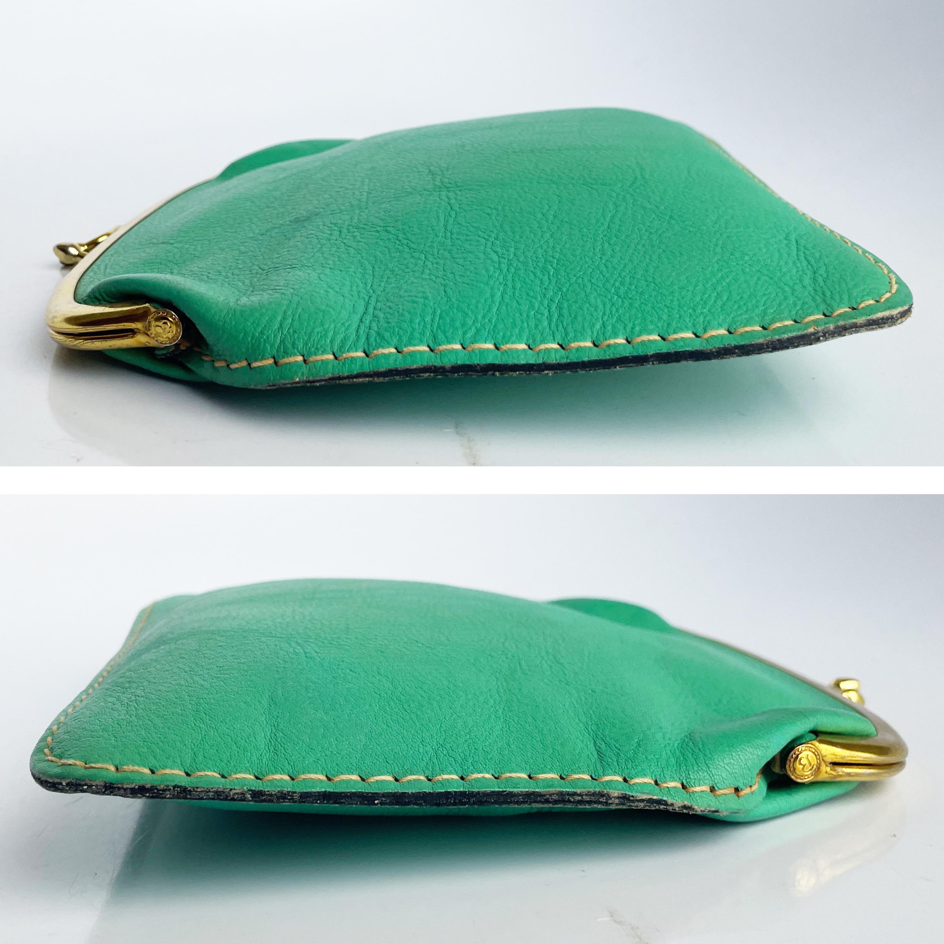 Bonnie Cashin for Coach Foldover Purse 60s Cashin Carry Mint Green Leather Rare For Sale 5