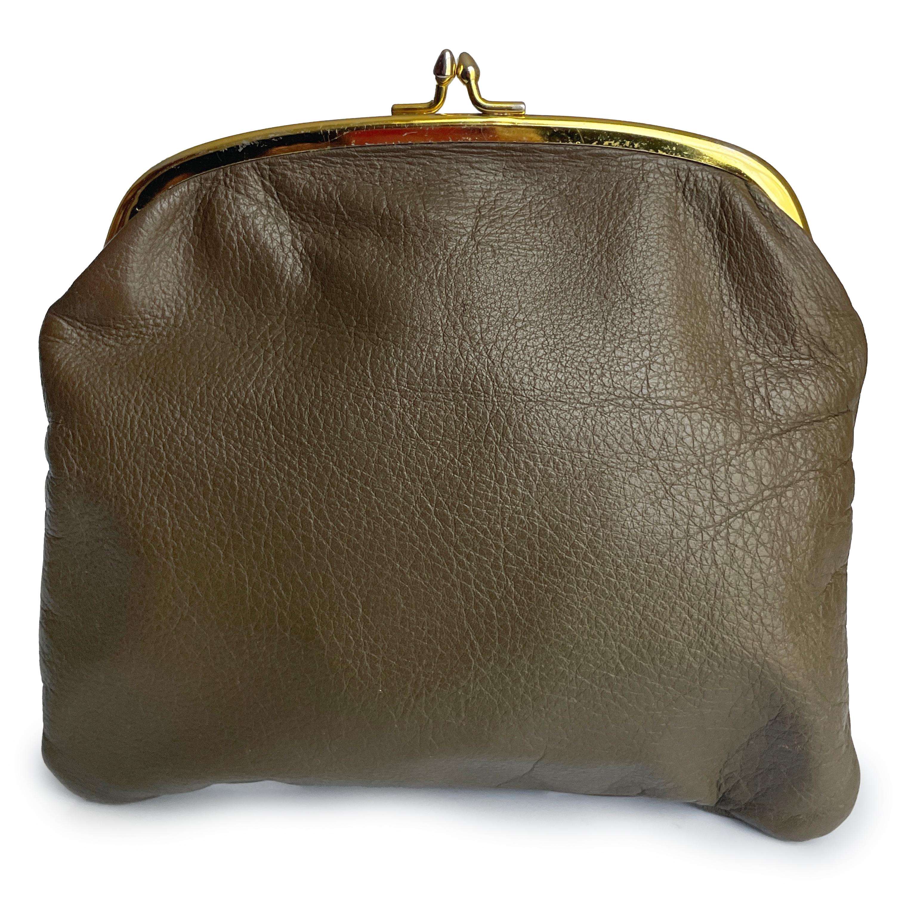 Bonnie Cashin for Coach Foldover Purse 60s Cashin Carry Mocha Leather Rare  For Sale 4
