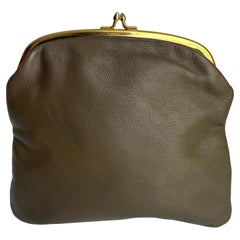 Used Bonnie Cashin for Coach Foldover Purse 60s Cashin Carry Mocha Leather Rare 