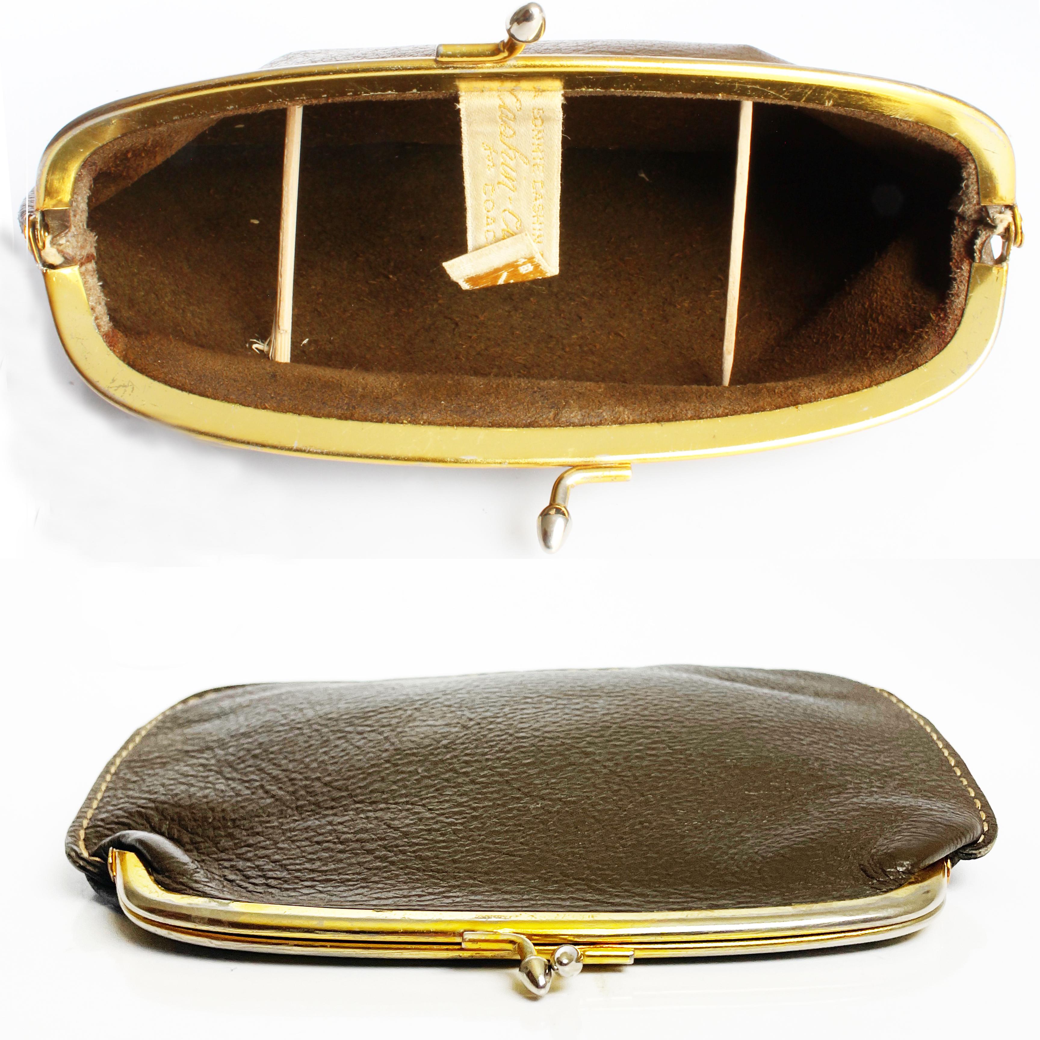 Bonnie Cashin for Coach Foldover Purse 60s Cashin Carry Olive Brown Leather Rare For Sale 6