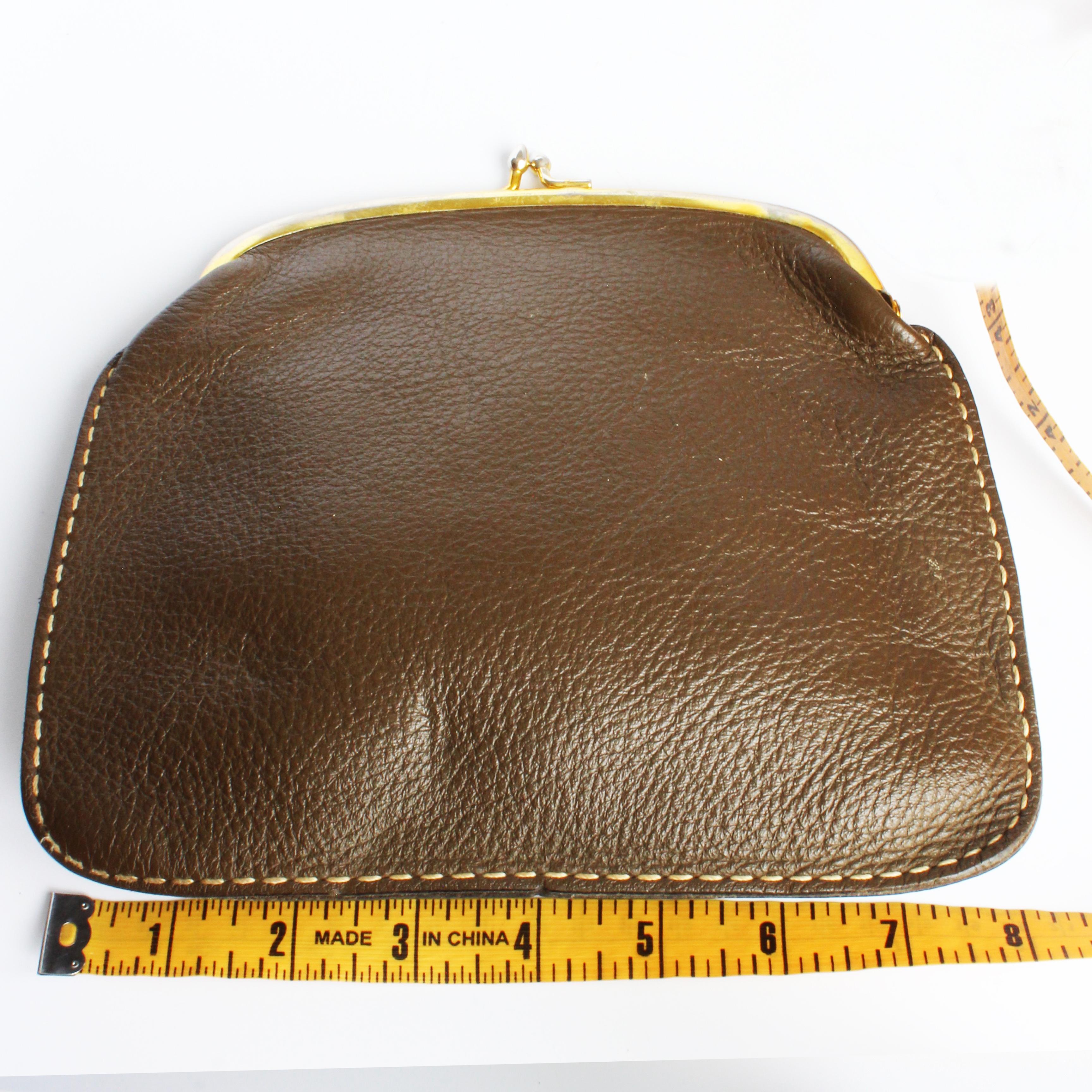 Bonnie Cashin for Coach Foldover Purse 60s Cashin Carry Olive Brown Leather Rare For Sale 1