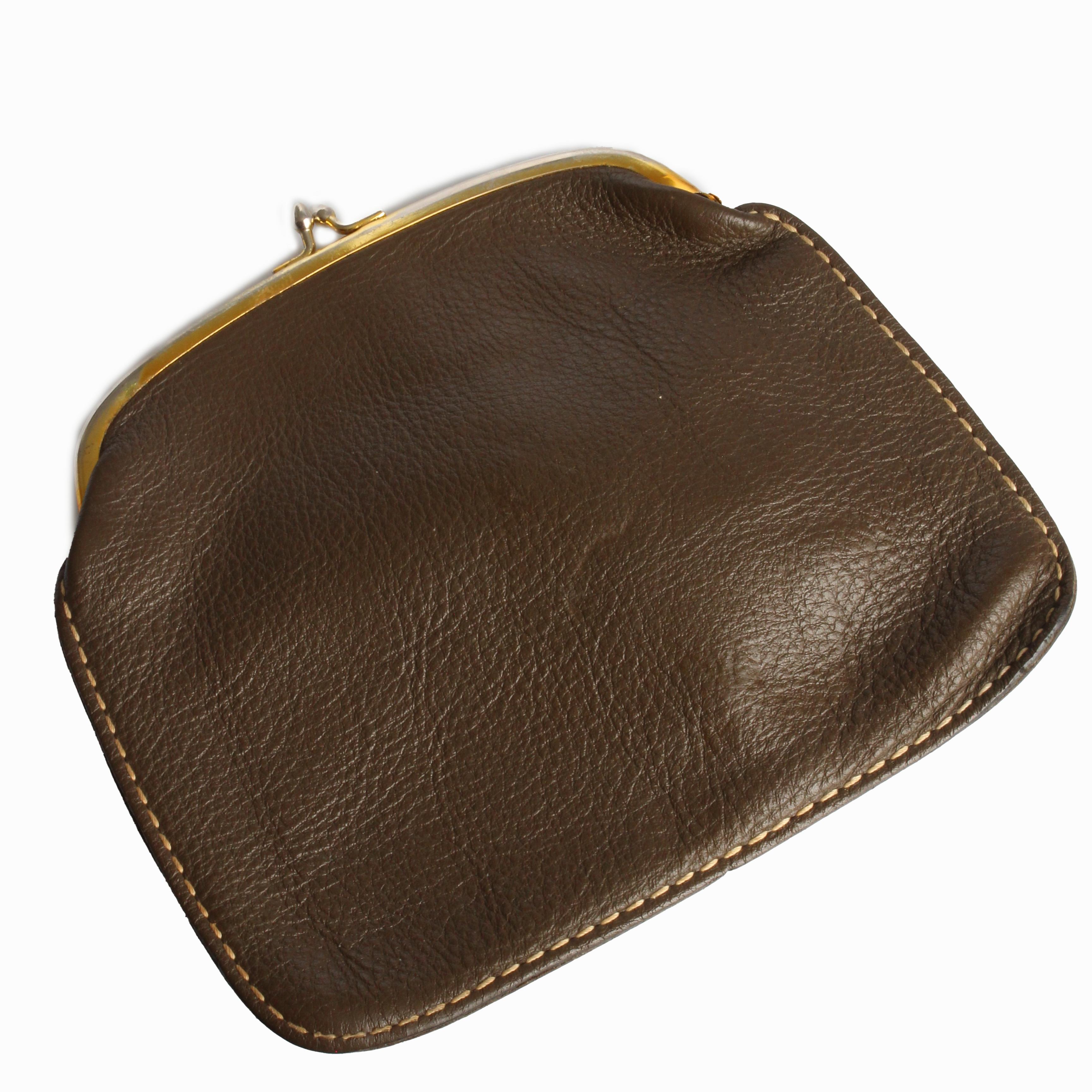 Bonnie Cashin for Coach Foldover Purse 60s Cashin Carry Olive Brown Leather Rare For Sale 2