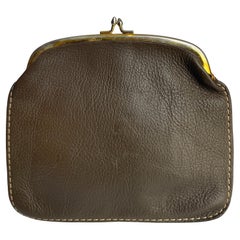 Vintage Bonnie Cashin for Coach Foldover Purse 60s Cashin Carry Olive Brown Leather Rare