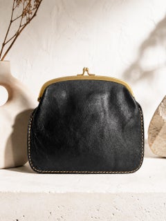 Bonnie Cashin for Coach Foldover Purse Clutch Bag Cashin Carry 60s Black Leather