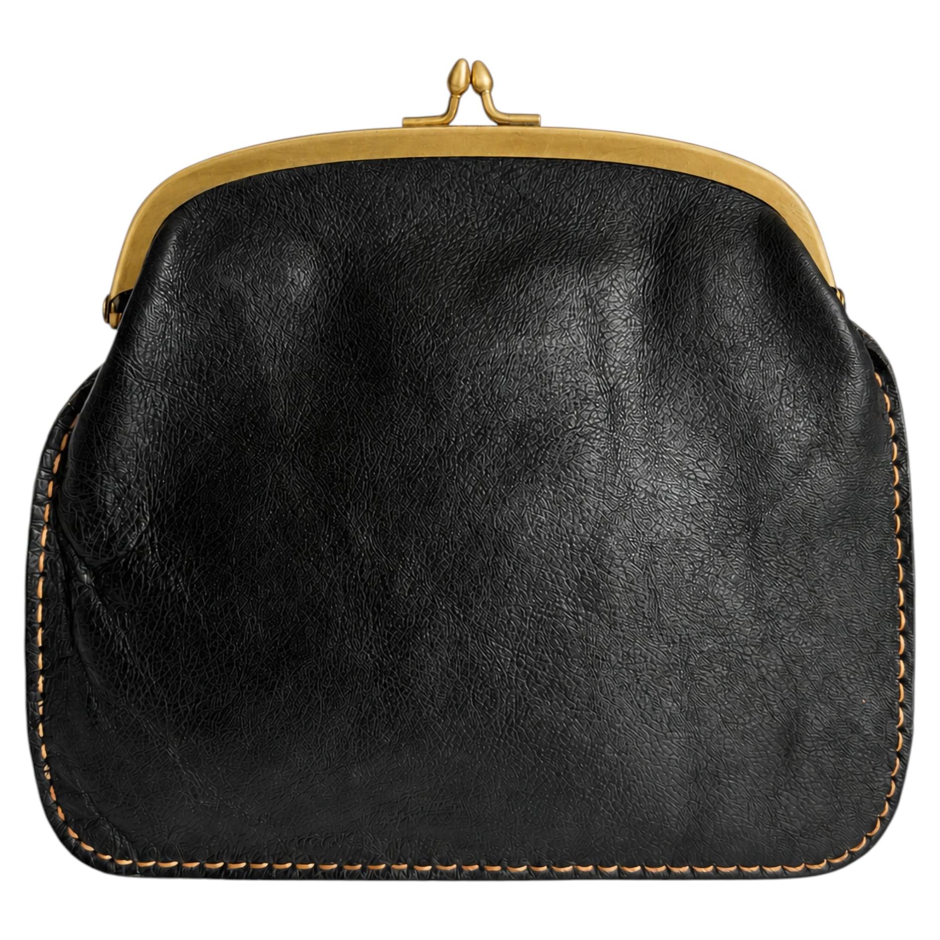 Bonnie Cashin for Coach Foldover Purse Clutch Bag Cashin Carry 60s Black Leather