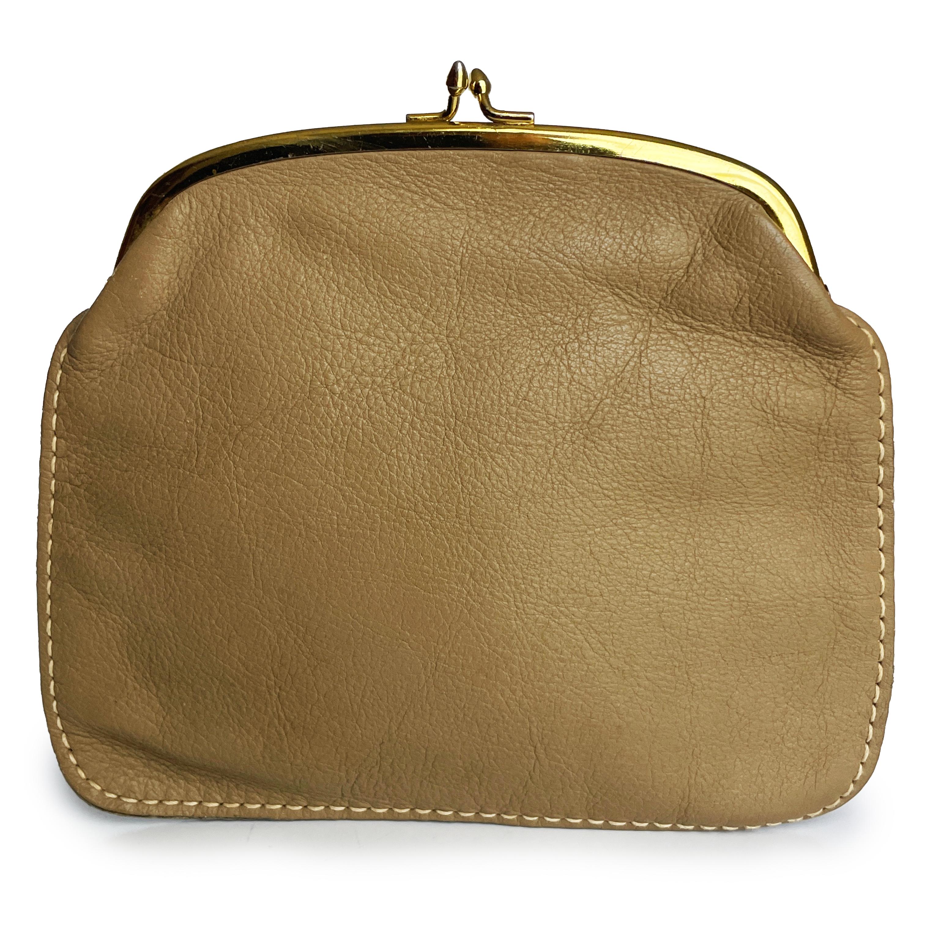 Bonnie Cashin for Coach Foldover Purse Clutch Bag Cashin Carry 60s Tan Leather  For Sale 6