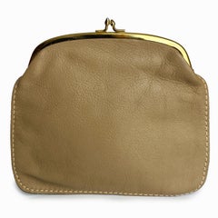 Bonnie Cashin for Coach Foldover Purse Clutch Bag Cashin Carry 60s Tan Leather