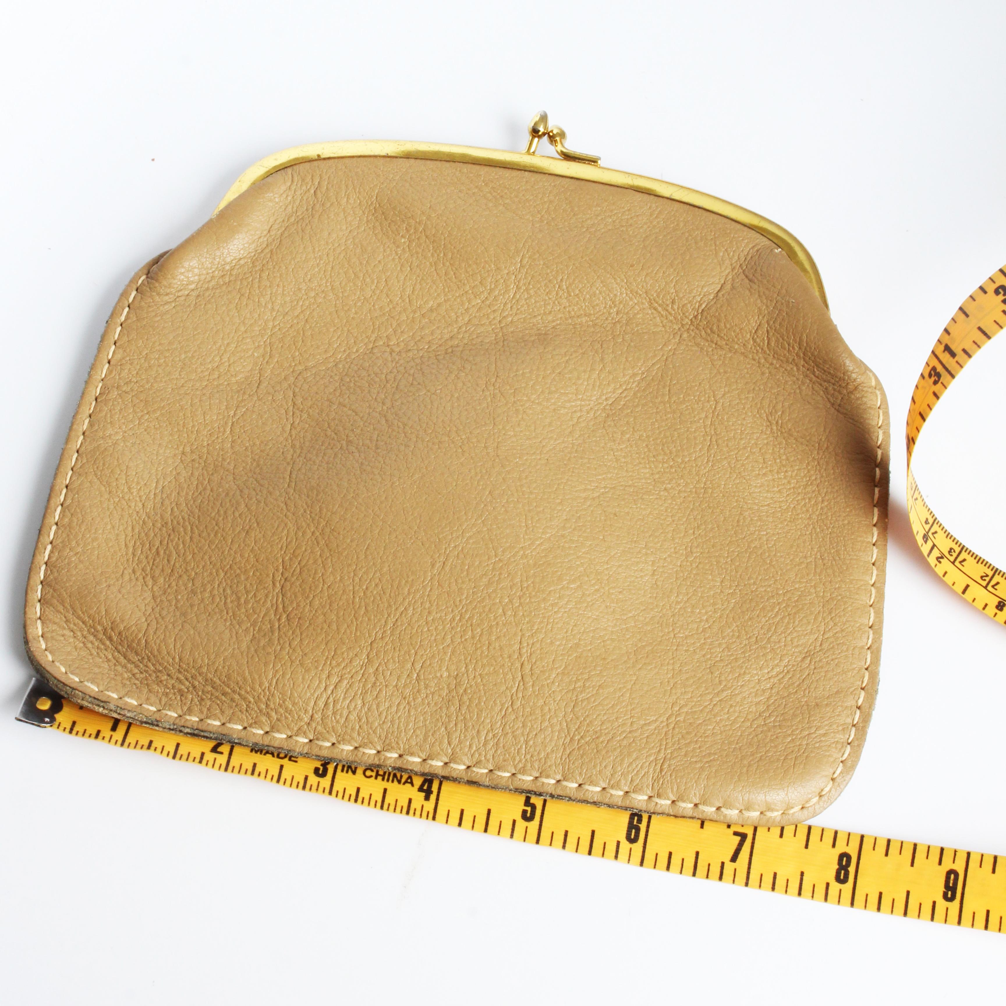 Women's or Men's Bonnie Cashin for Coach Foldover Purse Clutch Bag Cashin Carry 60s Tan Leather  For Sale