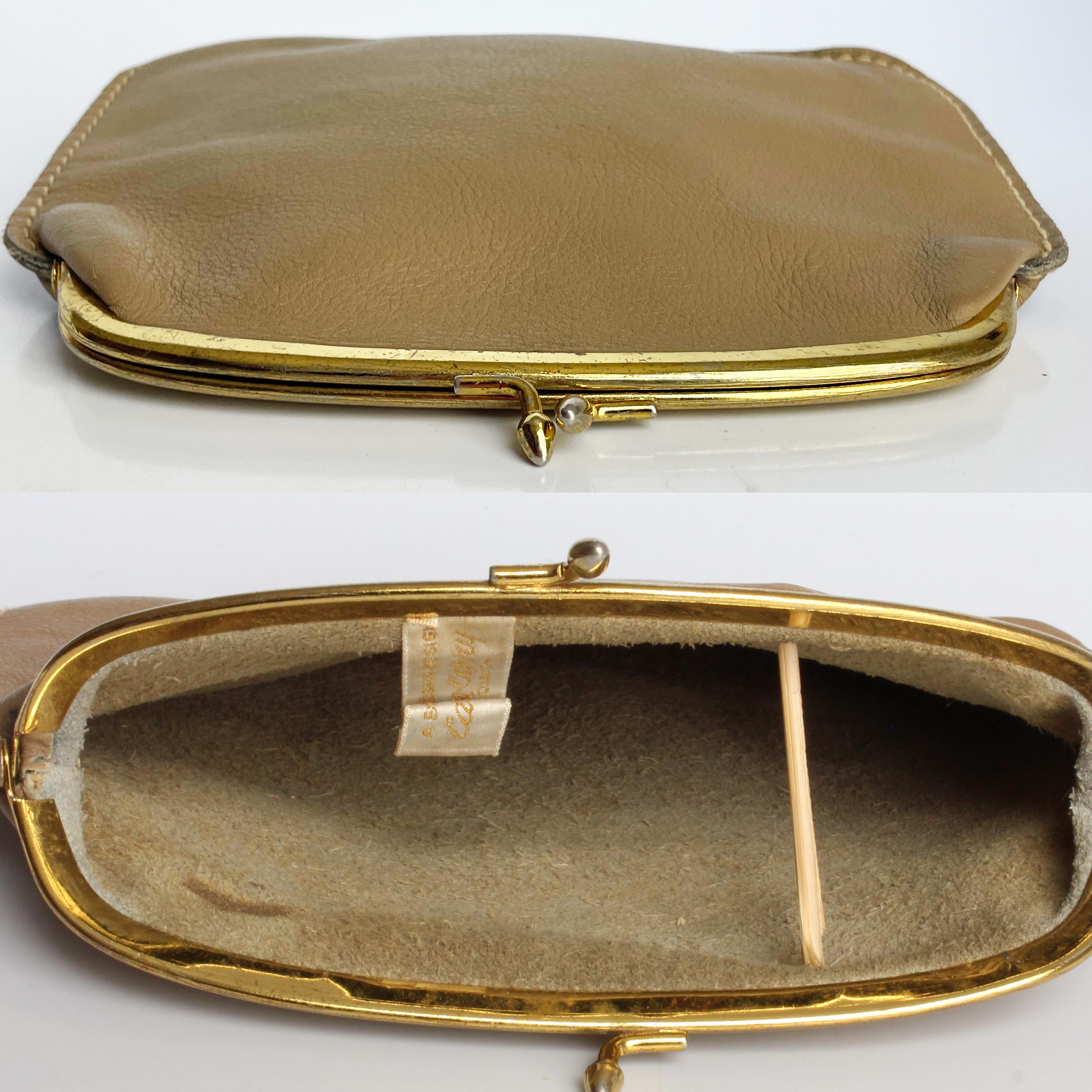Bonnie Cashin for Coach Foldover Purse Clutch Bag Cashin Carry 60s Tan Leather  For Sale 1