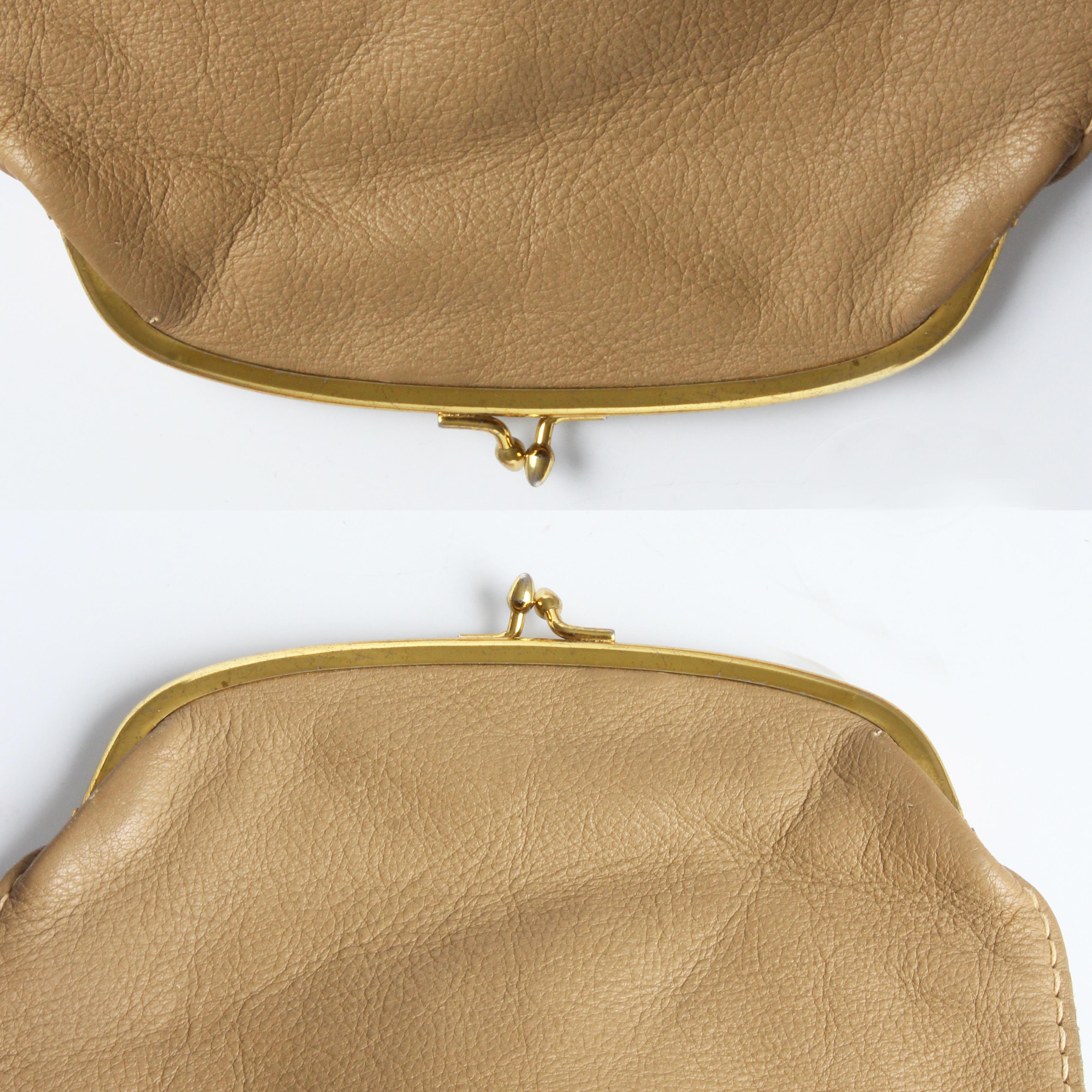 Bonnie Cashin for Coach Foldover Purse Clutch Bag Cashin Carry 60s Tan Leather  For Sale 3