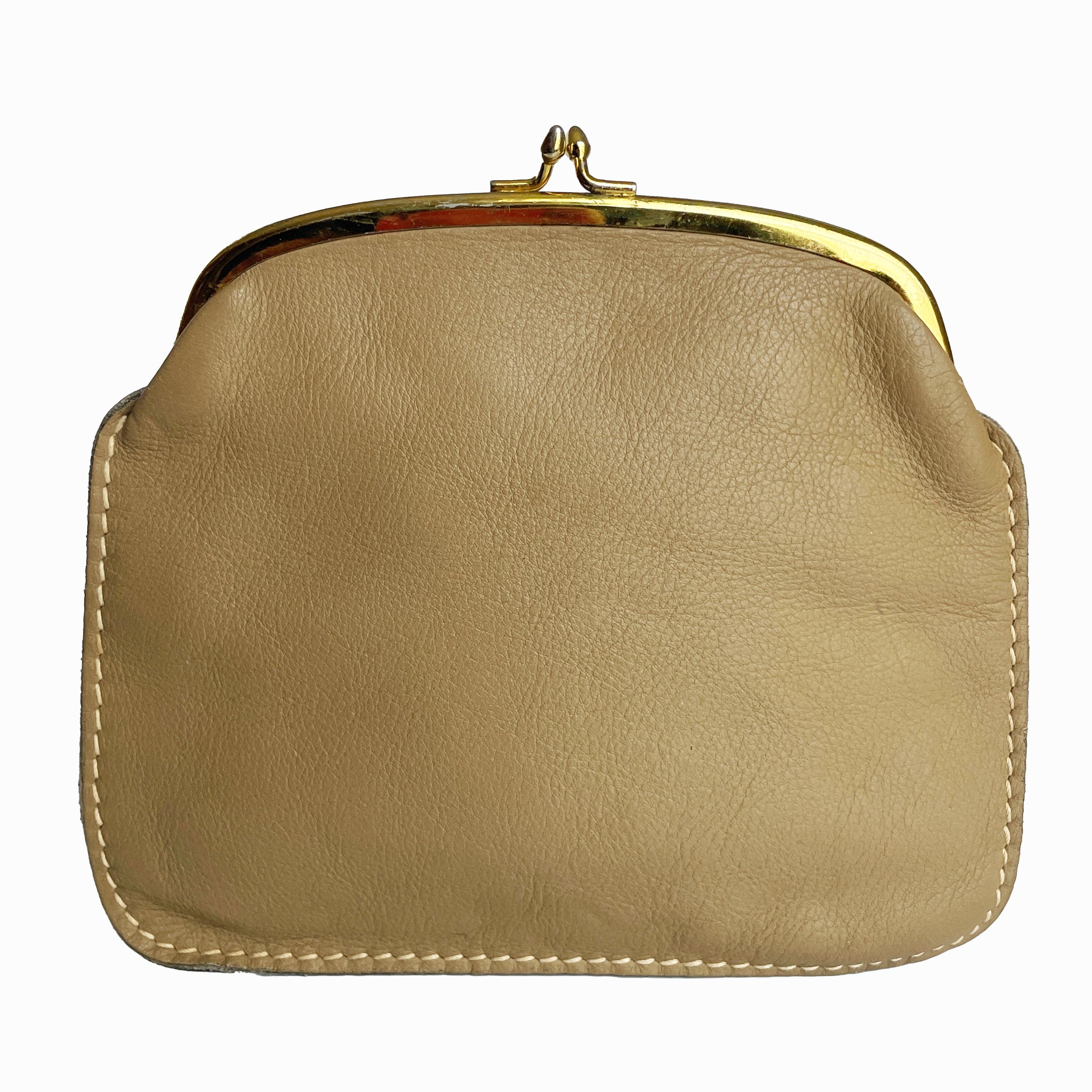 Bonnie Cashin for Coach Foldover Purse Clutch Bag Cashin Carry 60s Tan Leather  For Sale 4
