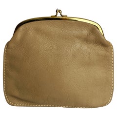 Vintage Bonnie Cashin for Coach Foldover Purse Clutch Bag Cashin Carry 60s Tan Leather 
