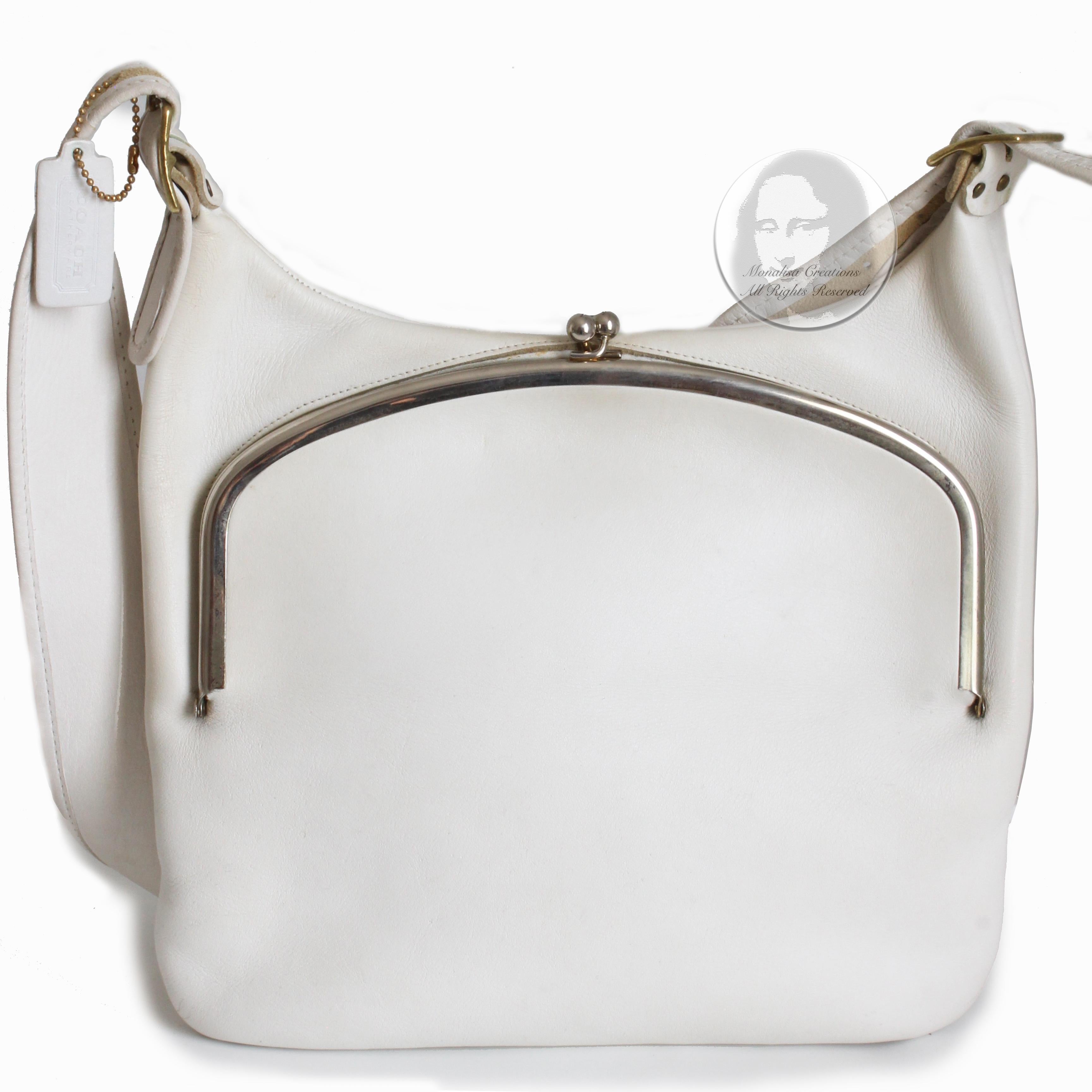 Bonnie Cashin for Coach Frame Bag Rare White Leather with Hang Tag Vintage 70s 3