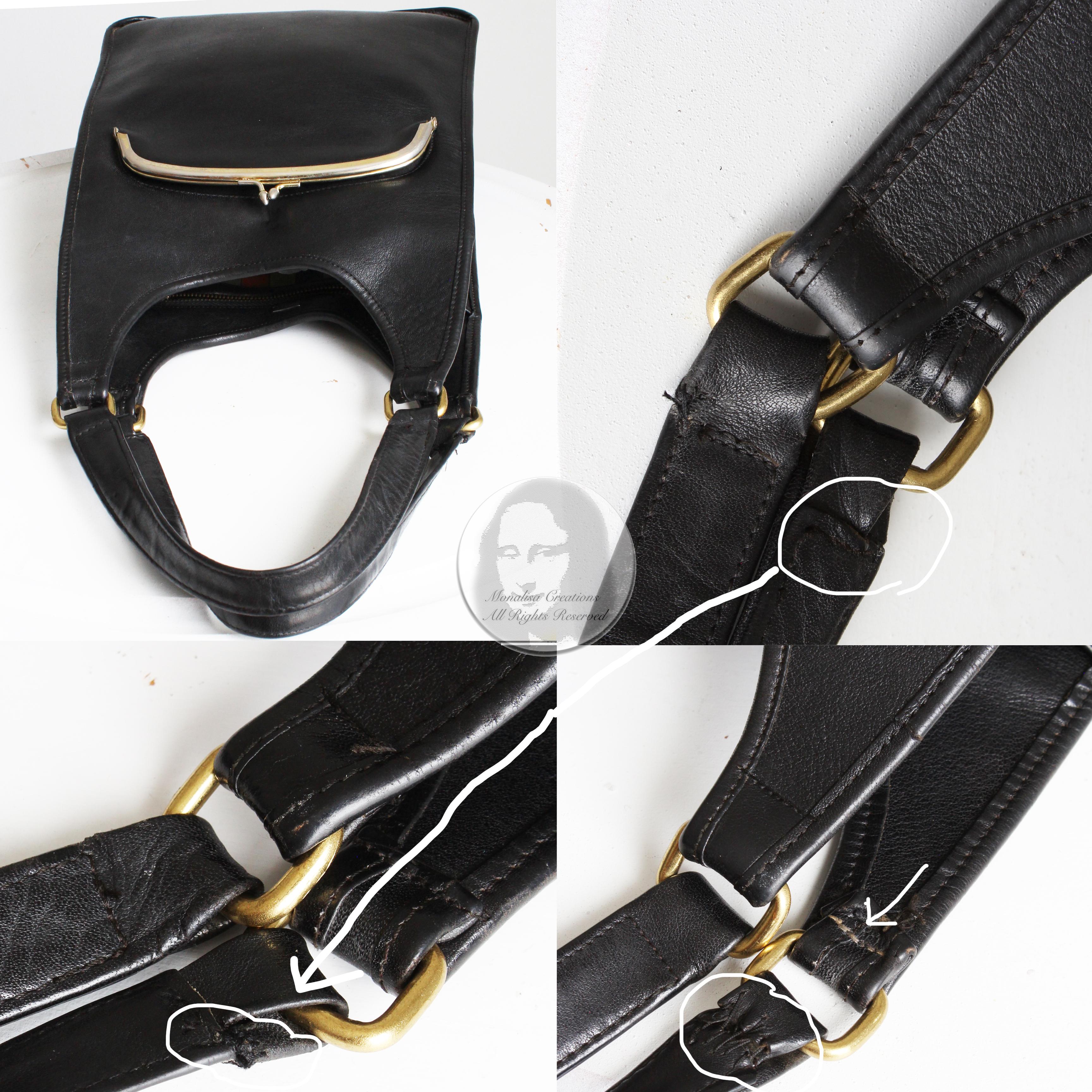 Bonnie Cashin for Coach Kiss Lock Tote Bag Black Leather Vintage 1960s Rare HTF  5