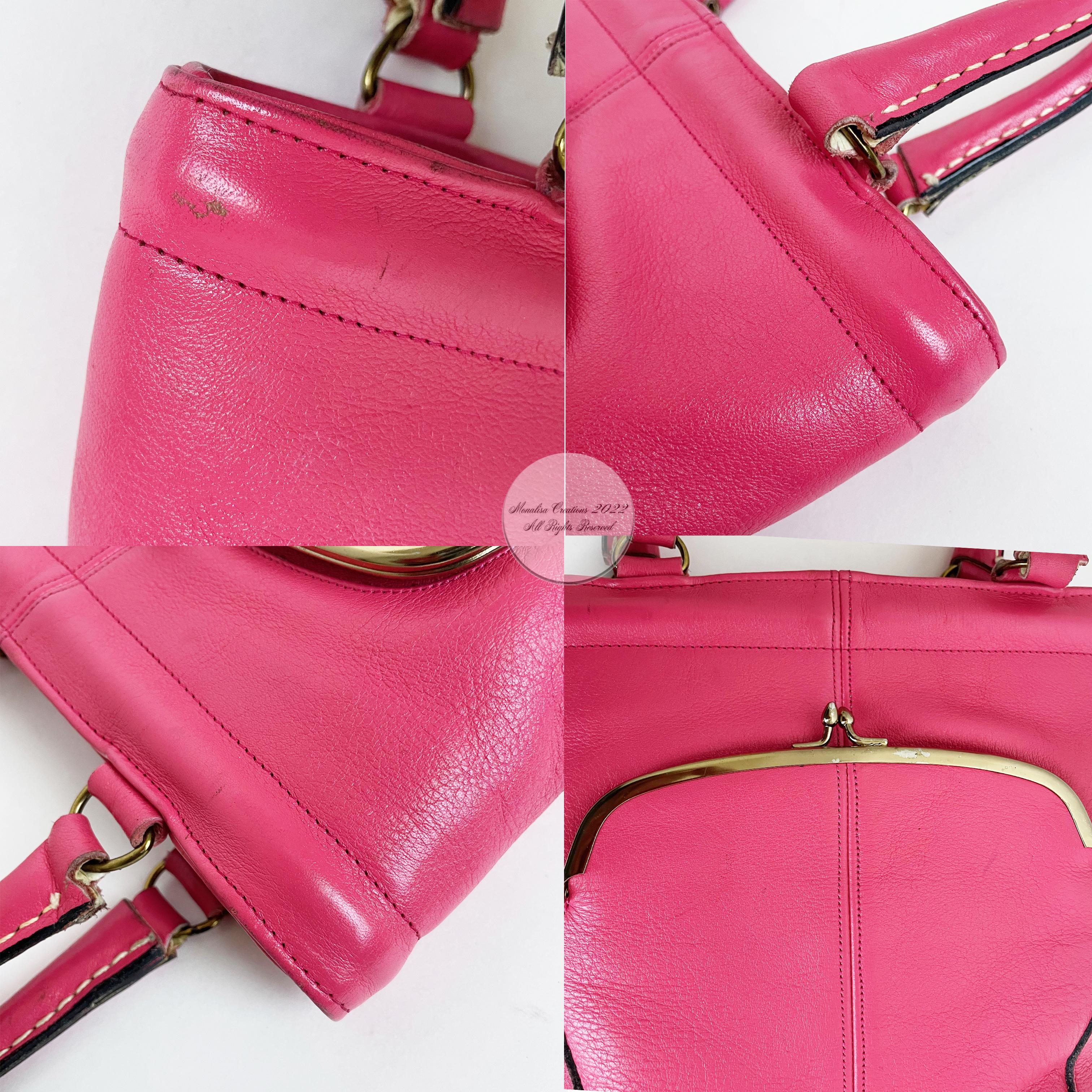 Bonnie Cashin for Coach Kiss Lock Tote Rare Pink Leather Vintage 60s 3
