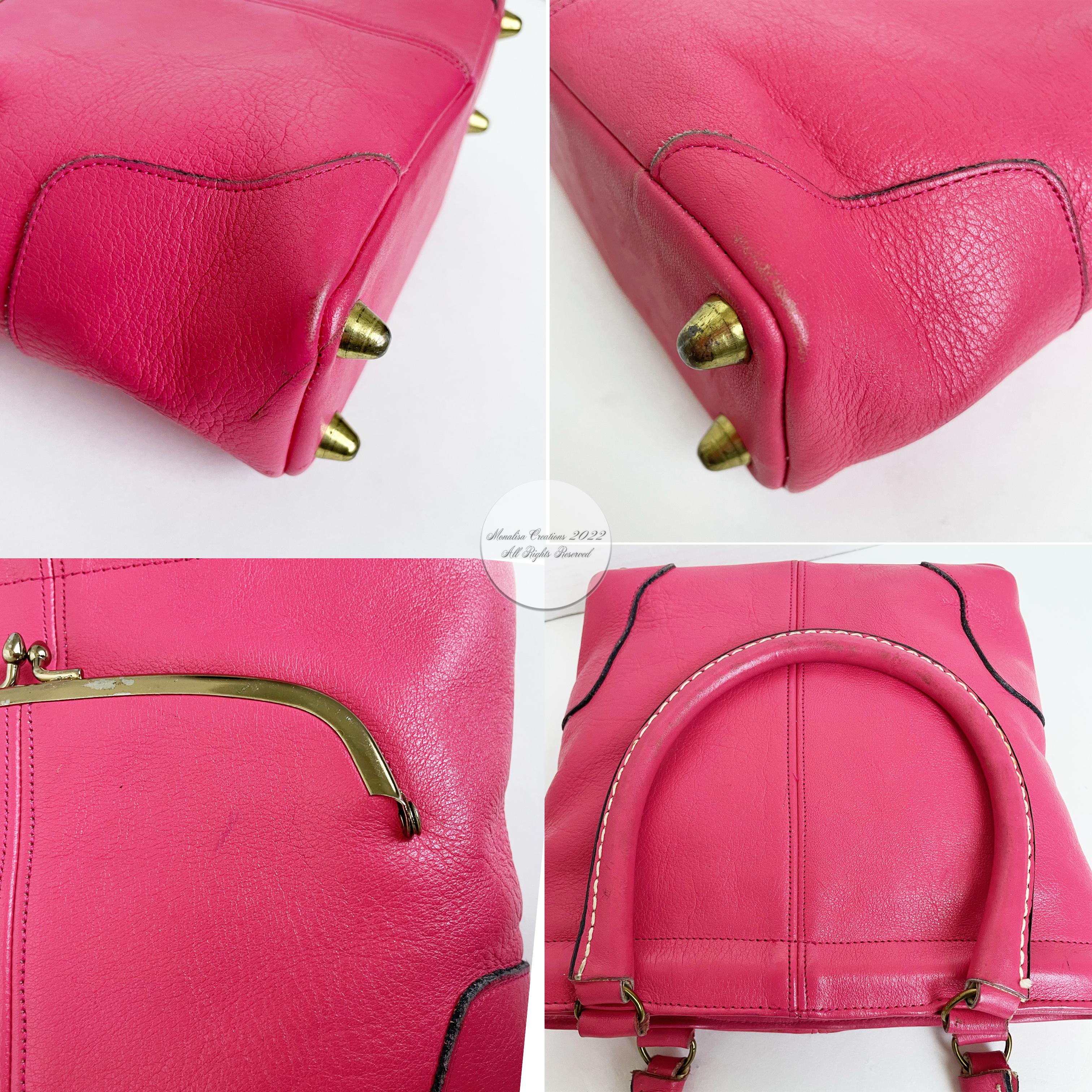 Bonnie Cashin for Coach Kiss Lock Tote Rare Pink Leather Vintage 60s 1