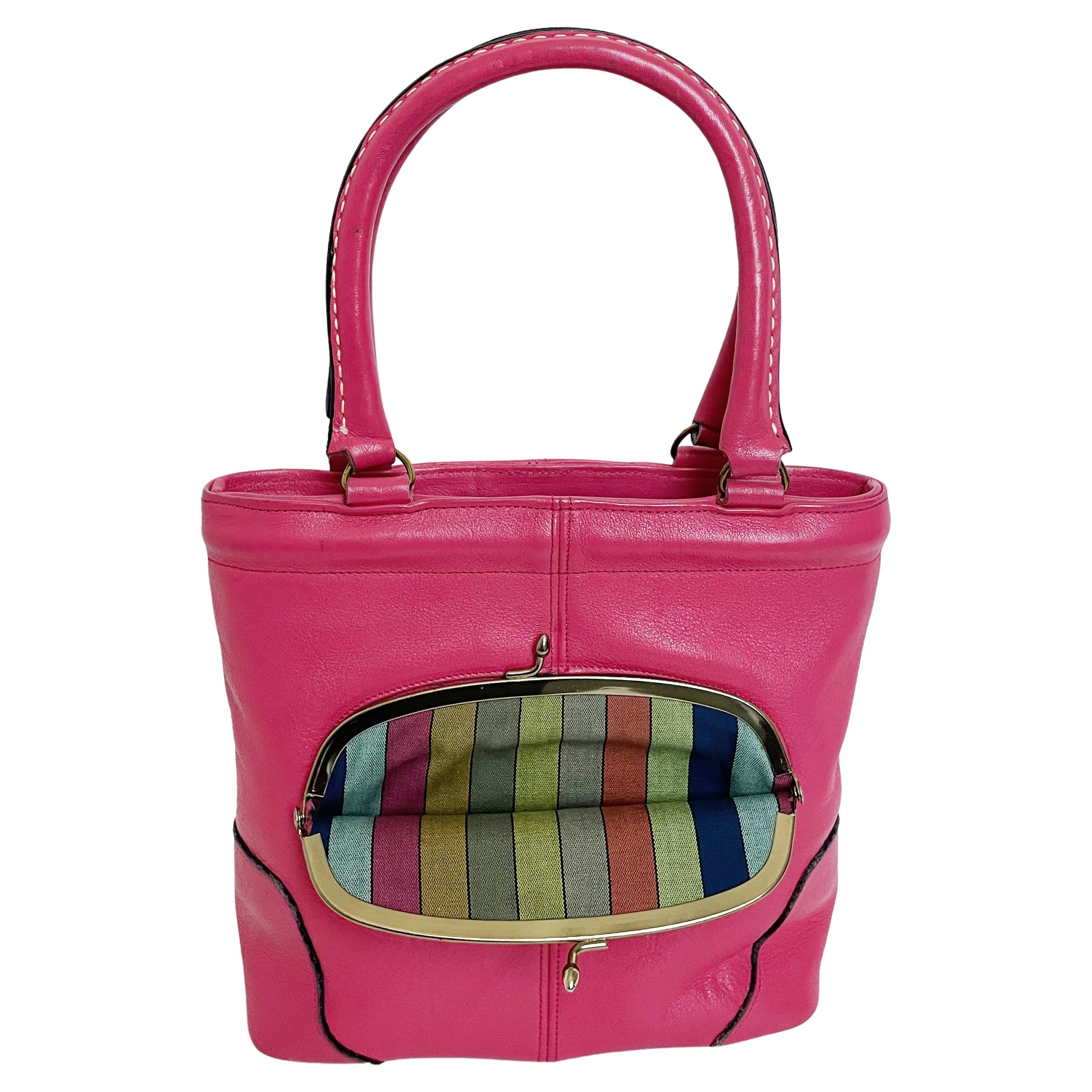 Bonnie Cashin for Coach Kiss Lock Tote Rare Pink Leather Vintage 60s For  Sale at 1stDibs