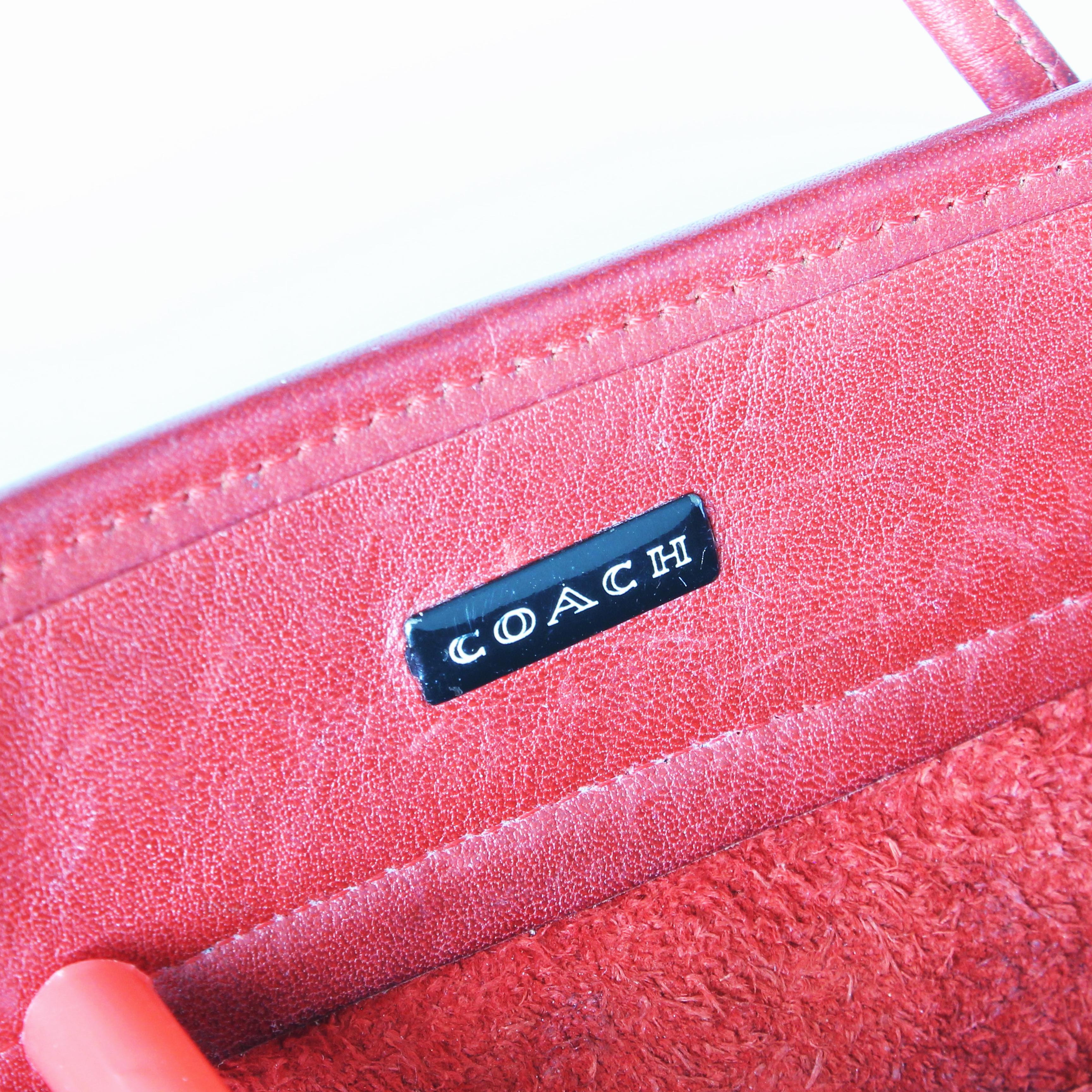 Bonnie Cashin pour Coach Mini Safari Fourre-tout en cuir rouge vintage HTF en vente 12