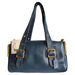 Bonnie Cashin for Coach RFD Mailbox Bag or Tote Teal Blue Leather 70s Vintage 