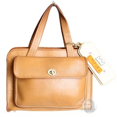 Bonnie Cashin for Coach Safari Bag Double Pocket Speedy British Tan Leather 70s