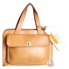 Bonnie Cashin for Coach Safari Bag Double Pocket Speedy British Tan Leather 70s