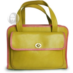 Bonnie Cashin for Coach Safari Tote Bag Mimosa and Pink Leather Rare Vintage 60s
